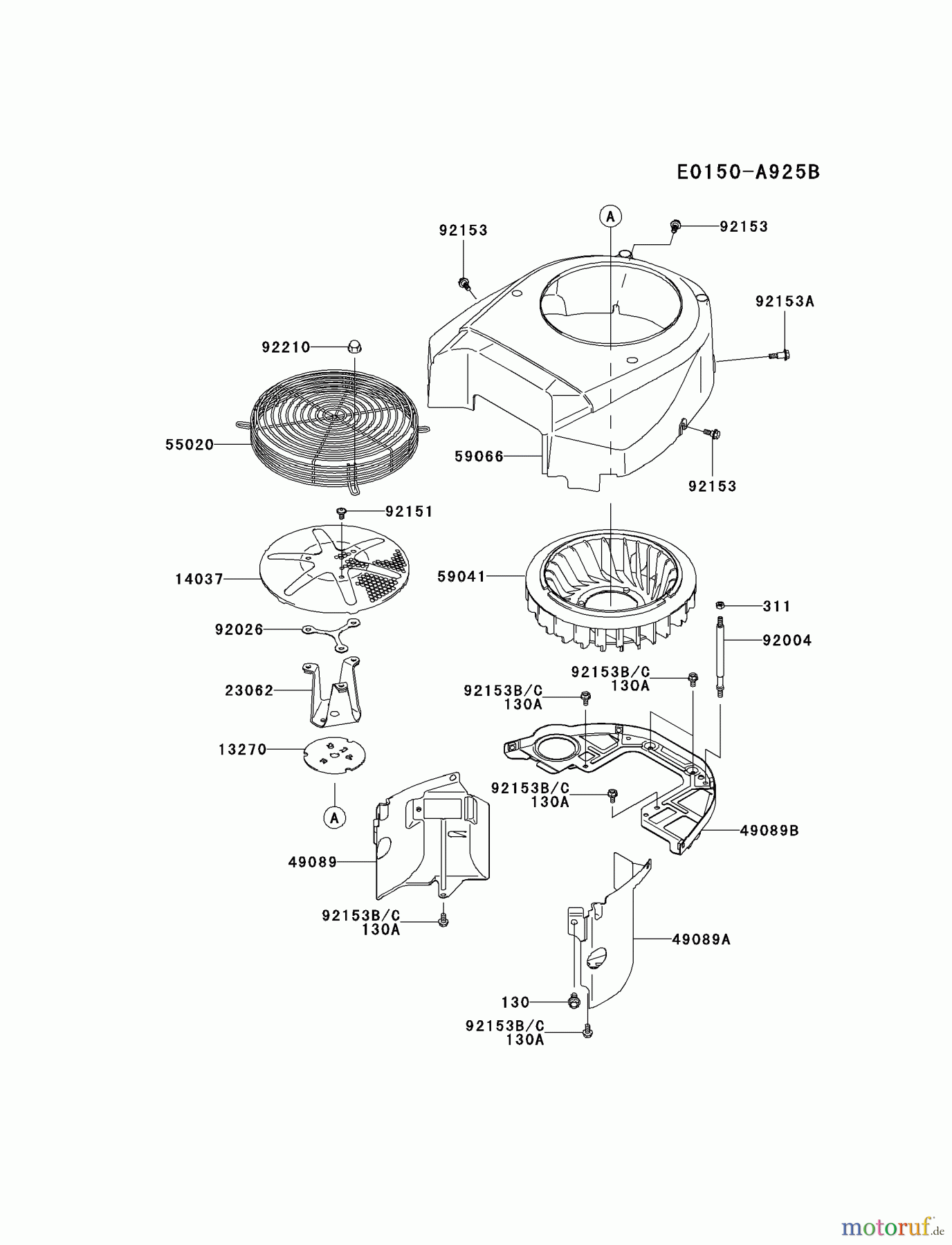 Kawasaki Motoren Motoren Vertikal FA210V - AS02 bis FH641V - DS24 FH601V-GS21 - Kawasaki FH601V 4-Stroke Engine COOLING-EQUIPMENT