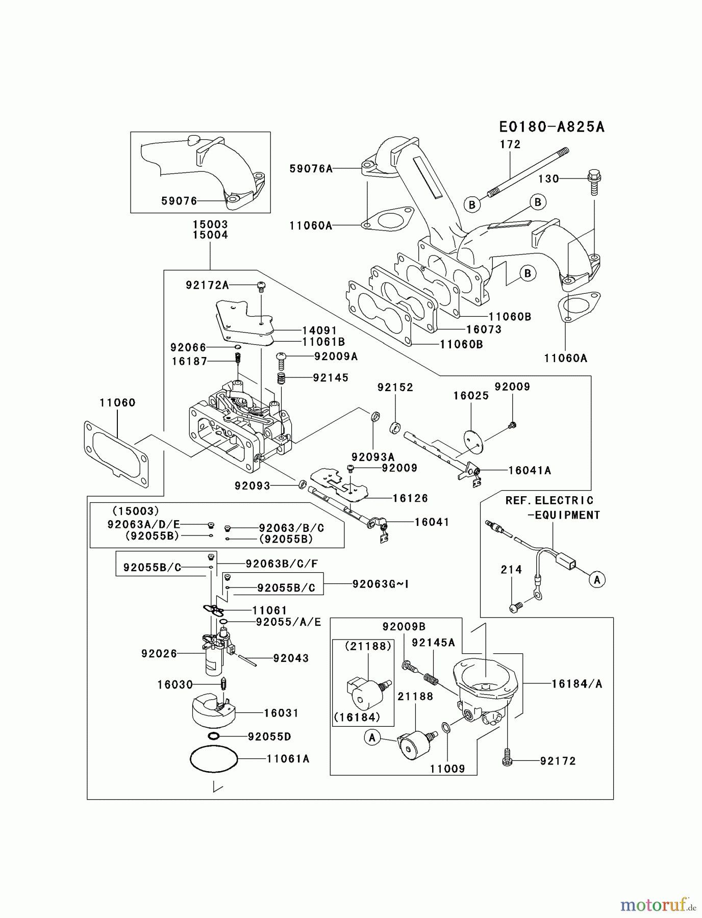 Kawasaki Motoren Motoren Vertikal FA210V - AS02 bis FH641V - DS24 FH601V-JS11 - Kawasaki FH601V 4-Stroke Engine CARBURETOR #2