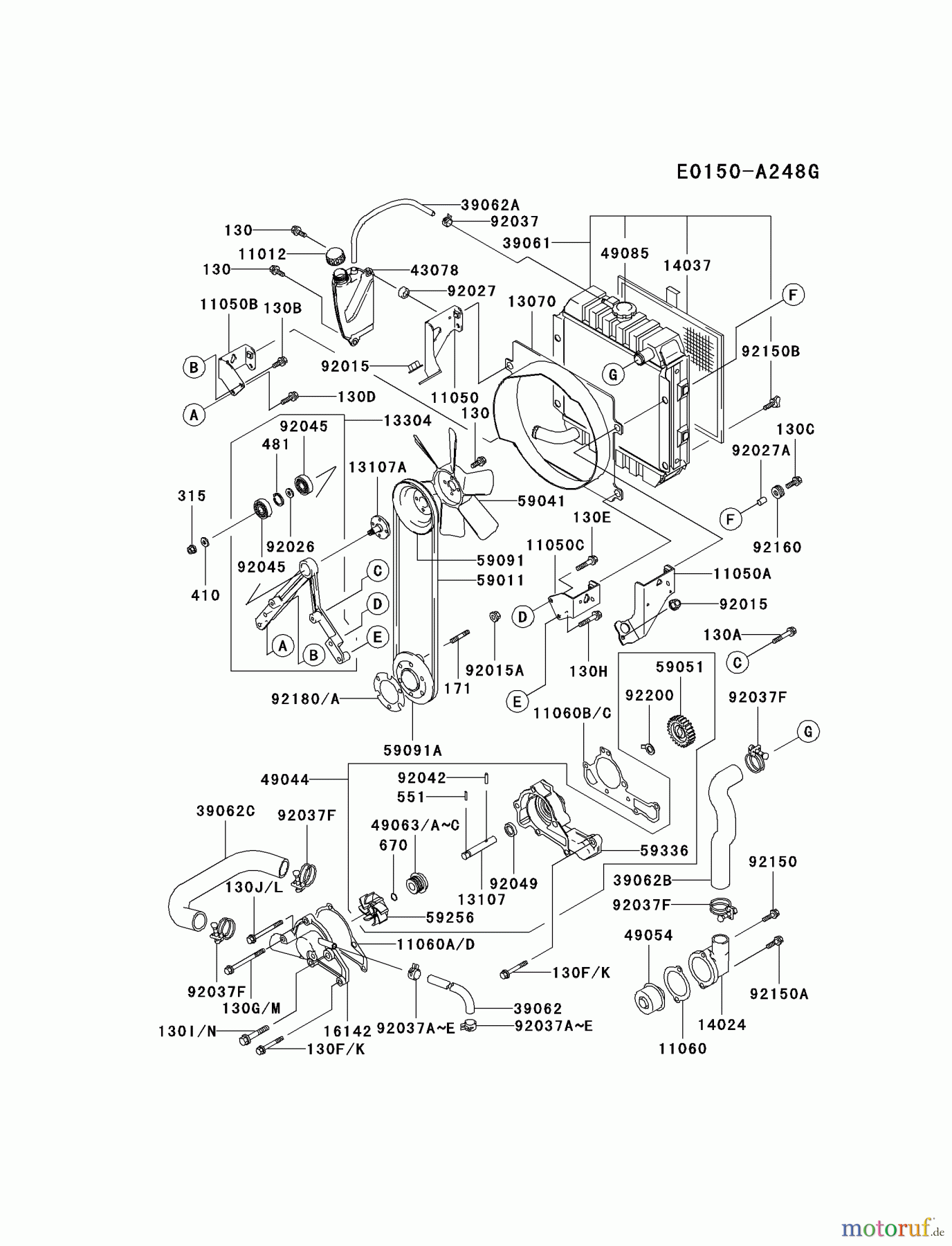 Kawasaki Motoren Motoren, Horizontal FD661D-BS01 - Kawasaki FD661D 4-Stroke Engine COOLING-EQUIPMENT #2