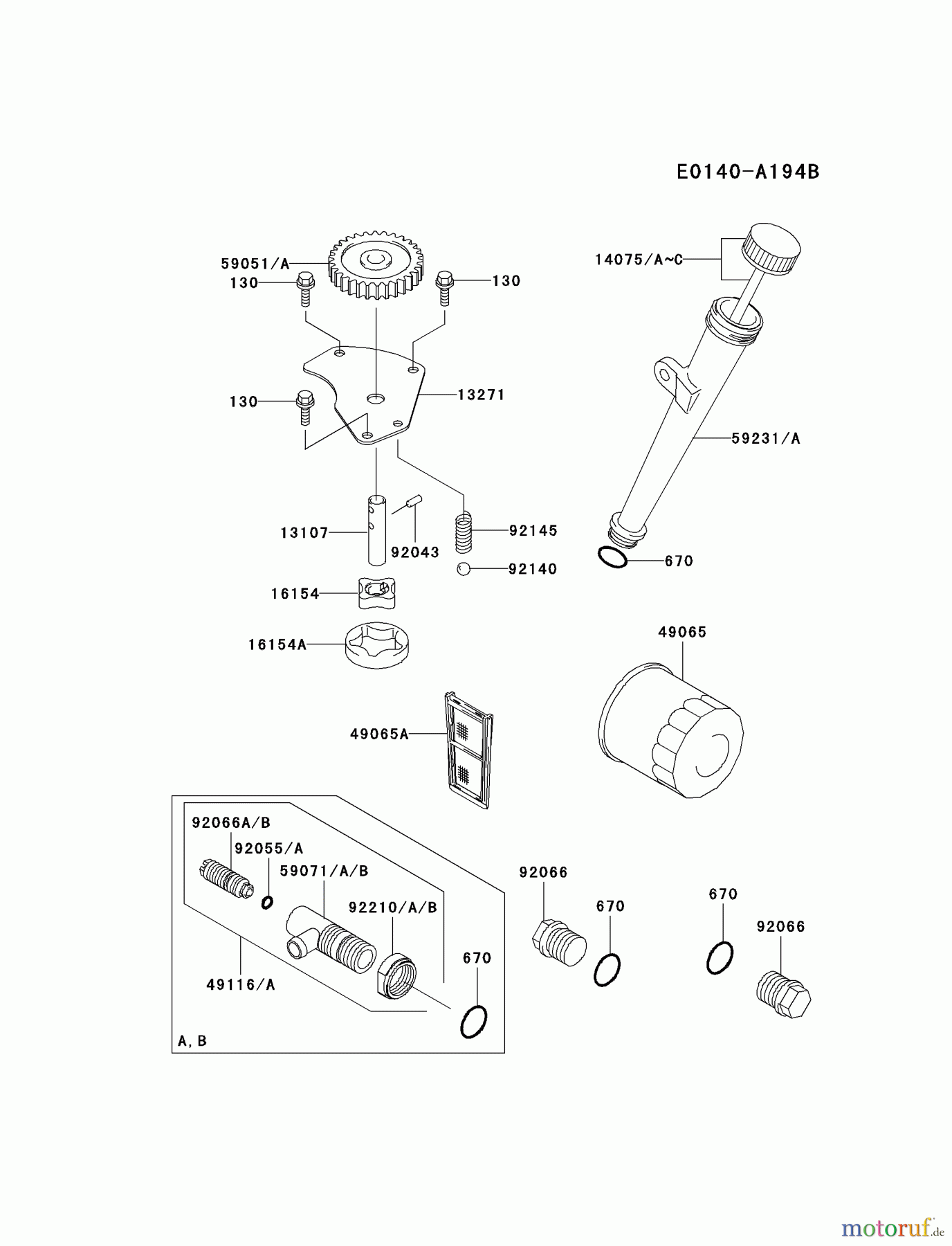 Kawasaki Motoren Motoren Vertikal FH641V - DS25 bis FS481V - BS13 FH680V-AS10 - Kawasaki FH680V 4-Stroke Engine LUBRICATION-EQUIPMENT