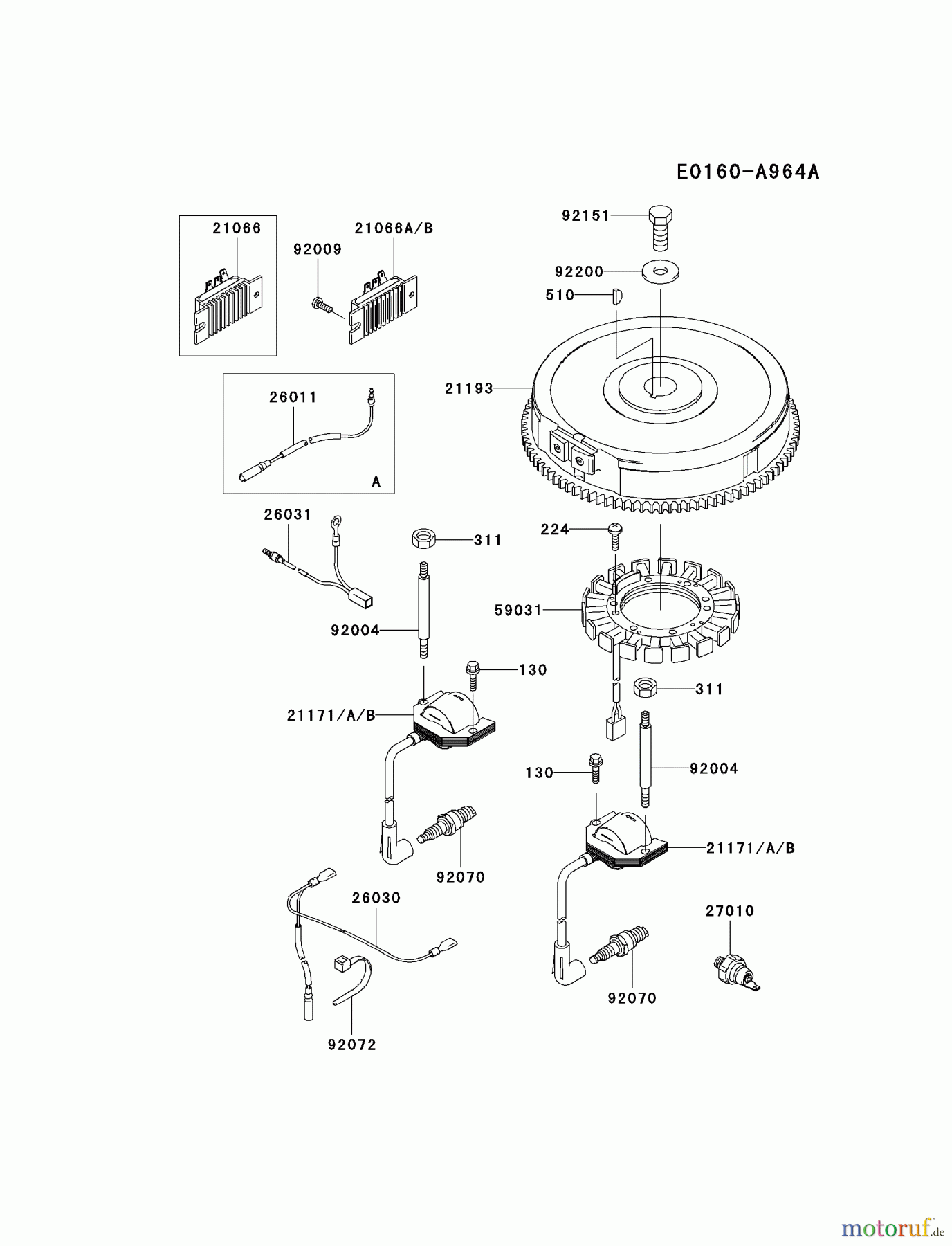Kawasaki Motoren Motoren Vertikal FA210V - AS02 bis FH641V - DS24 FH641V-AS19 - Kawasaki FH641V 4-Stroke Engine ELECTRIC-EQUIPMENT