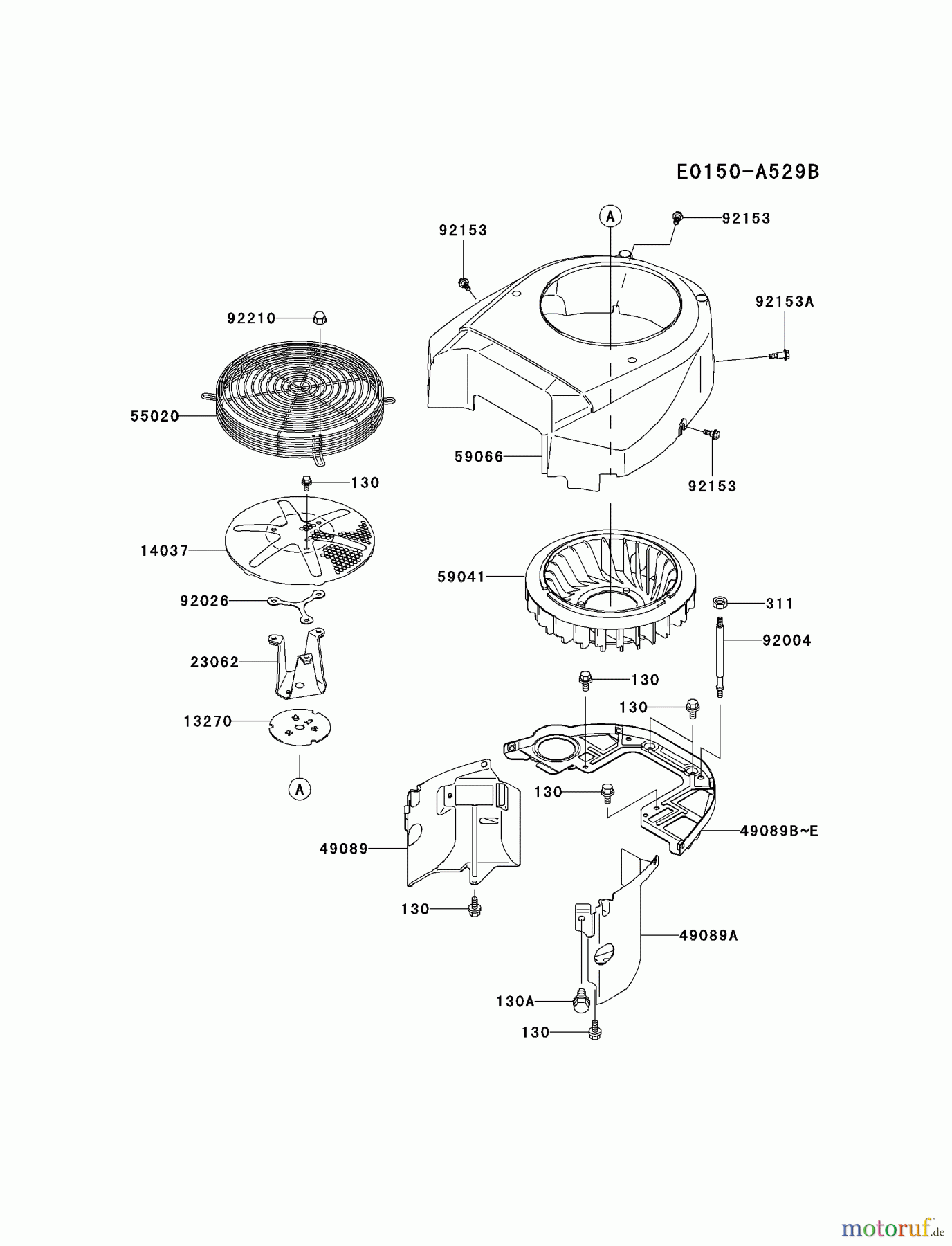  Kawasaki Motoren Motoren Vertikal FA210V - AS02 bis FH641V - DS24 FH641V-DS09 - Kawasaki FH641V 4-Stroke Engine COOLING-EQUIPMENT