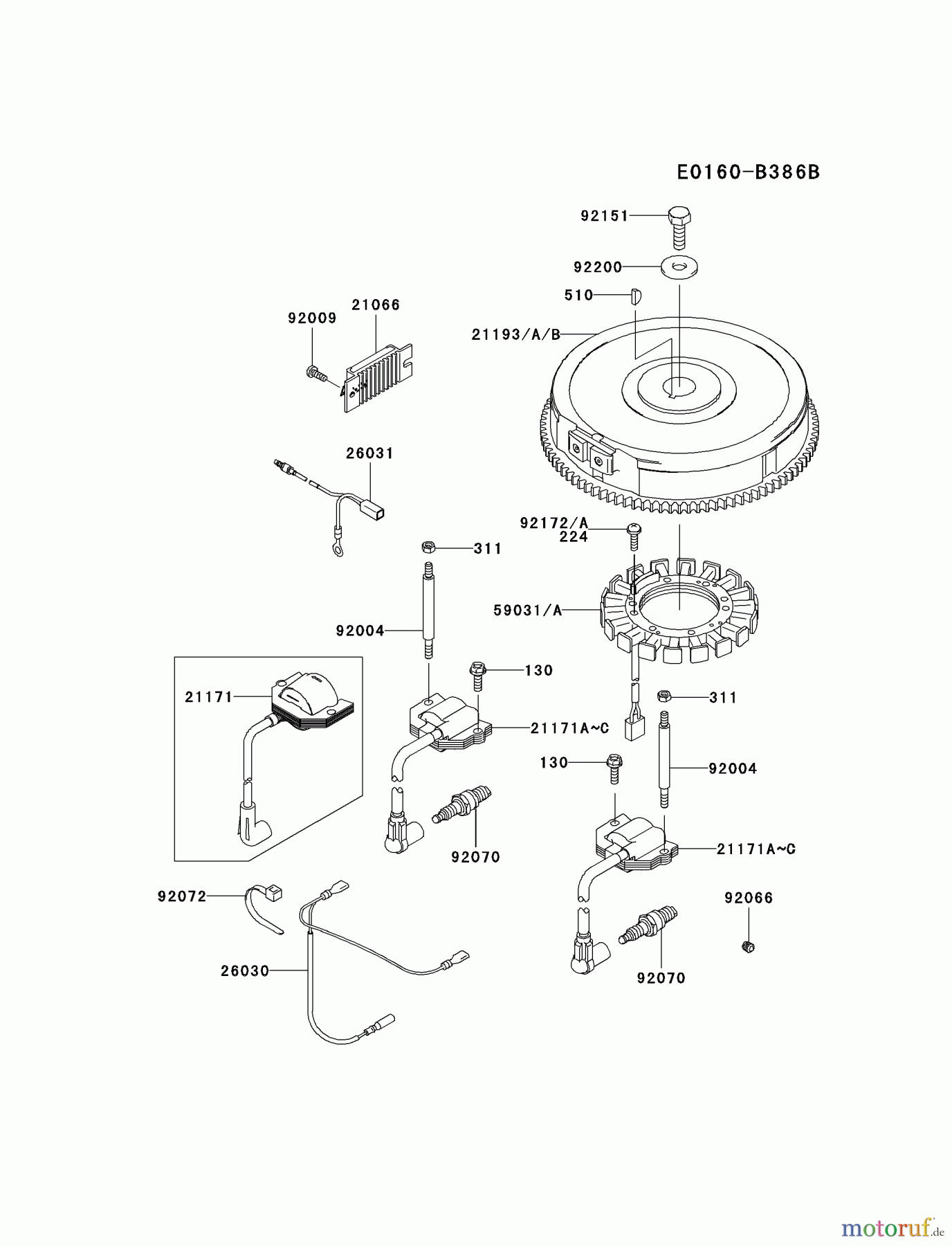  Kawasaki Motoren Motoren Vertikal FA210V - AS02 bis FH641V - DS24 FH641V-DS24 - Kawasaki FH641V 4-Stroke Engine ELECTRIC-EQUIPMENT