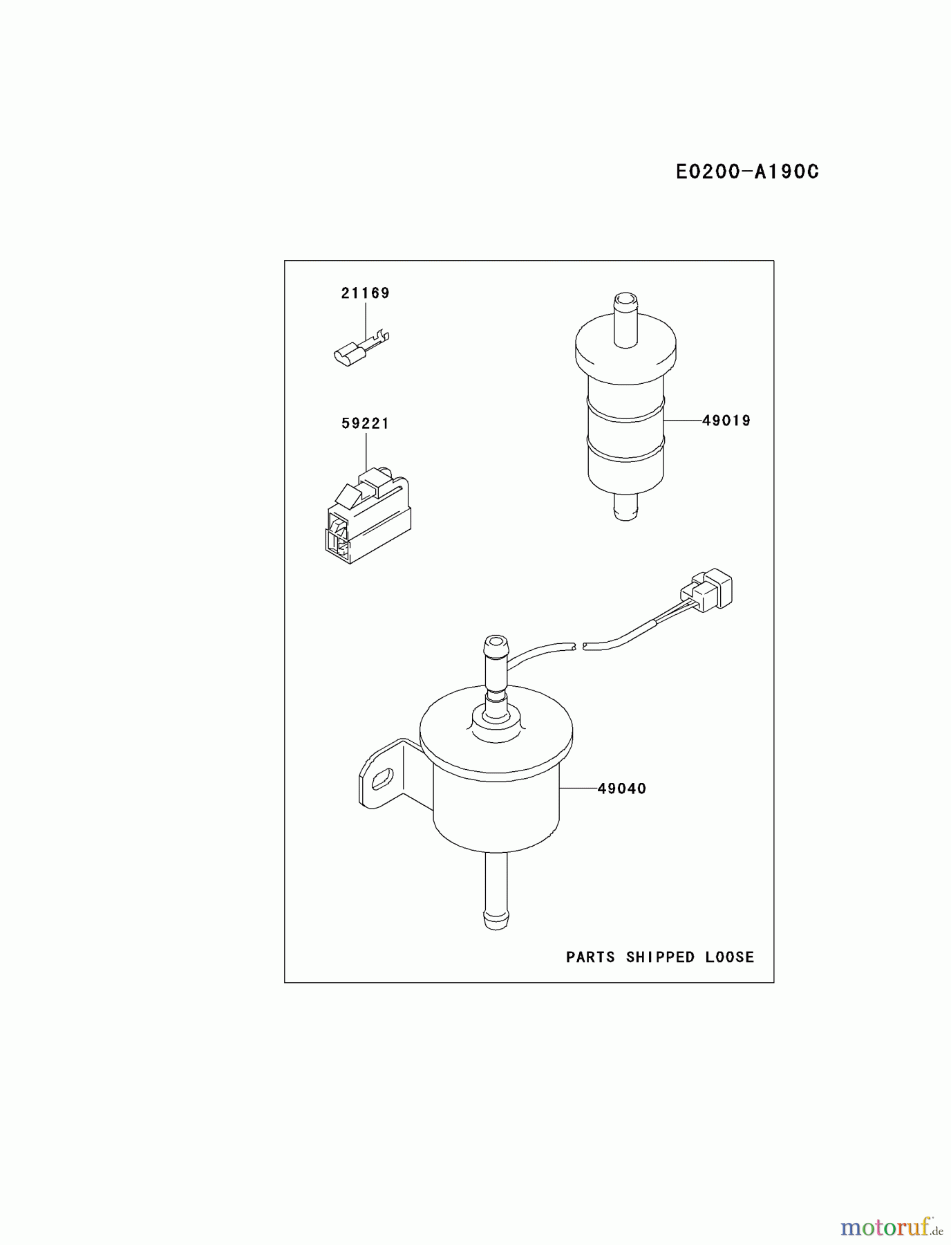 Kawasaki Motoren Motoren, Horizontal FD620D-AS19 - Kawasaki FD620D 4-Stroke Engine FUEL-TANK/FUEL-VALVE