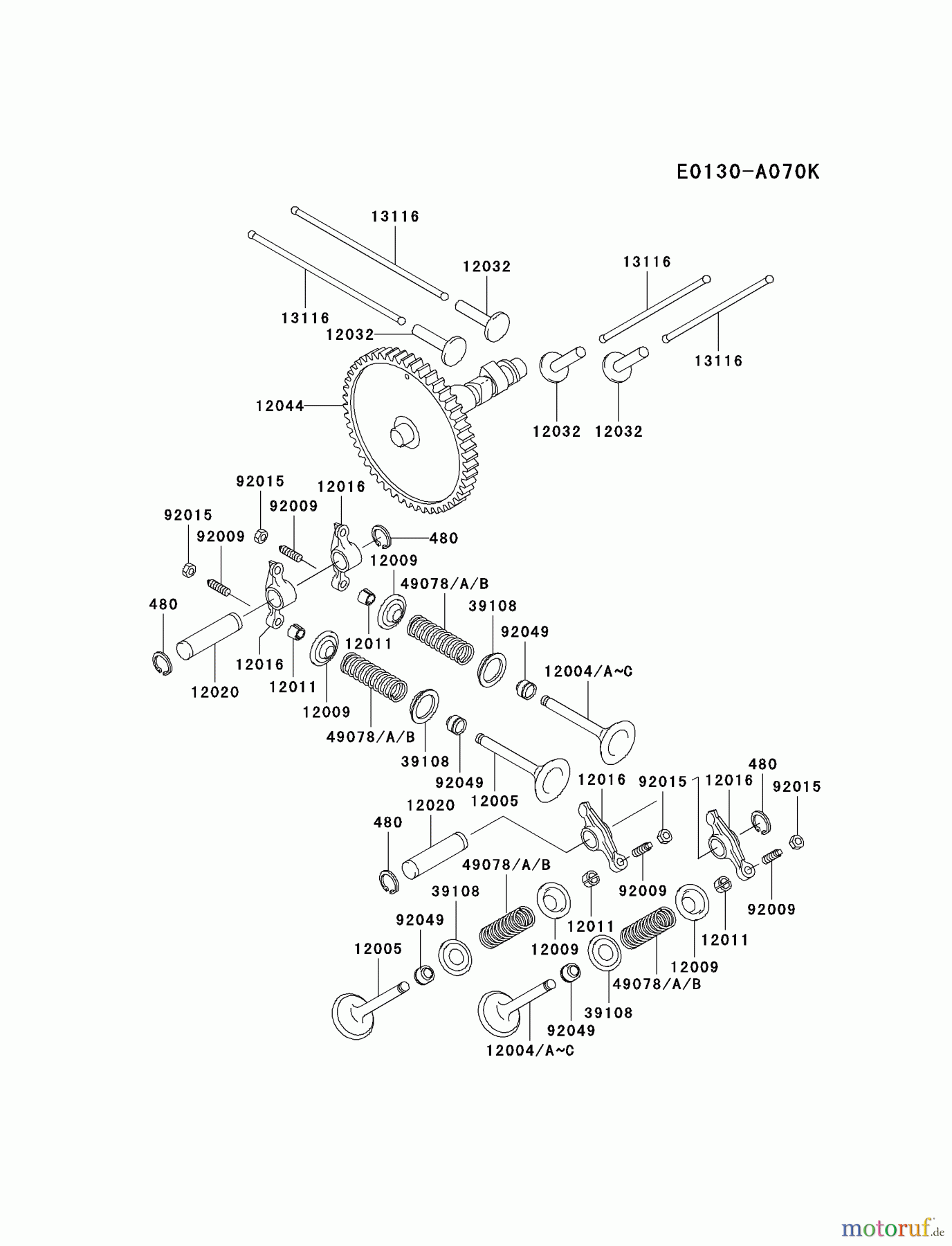 Kawasaki Motoren Motoren, Horizontal FD661D-CS02 - Kawasaki FD661D 4-Stroke Engine VALVE/CAMSHAFT