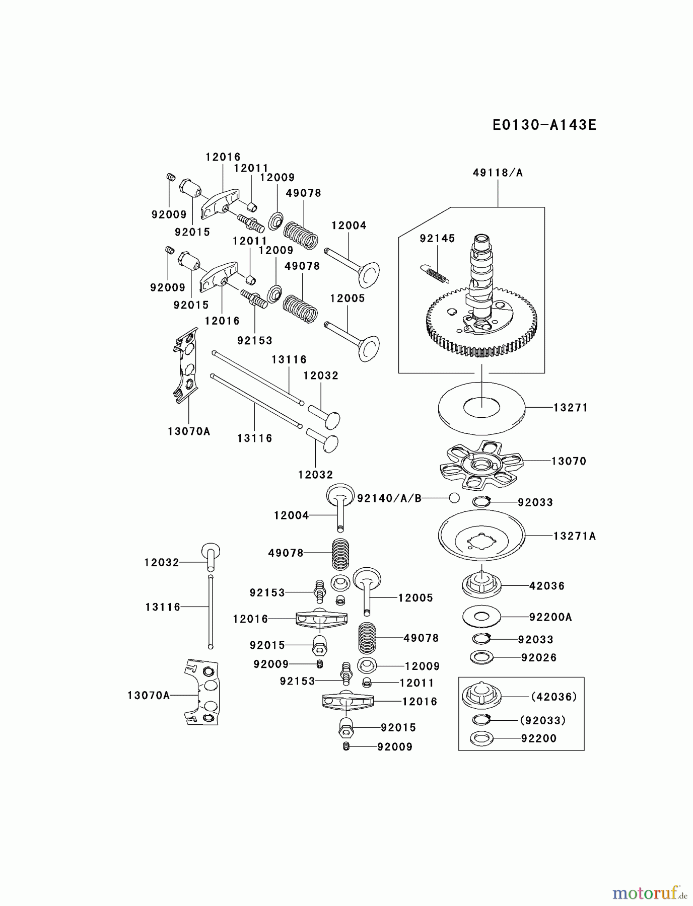 Kawasaki Motoren Motoren Vertikal FH641V - DS25 bis FS481V - BS13 FH680V-FS24 - Kawasaki FH680V 4-Stroke Engine VALVE/CAMSHAFT