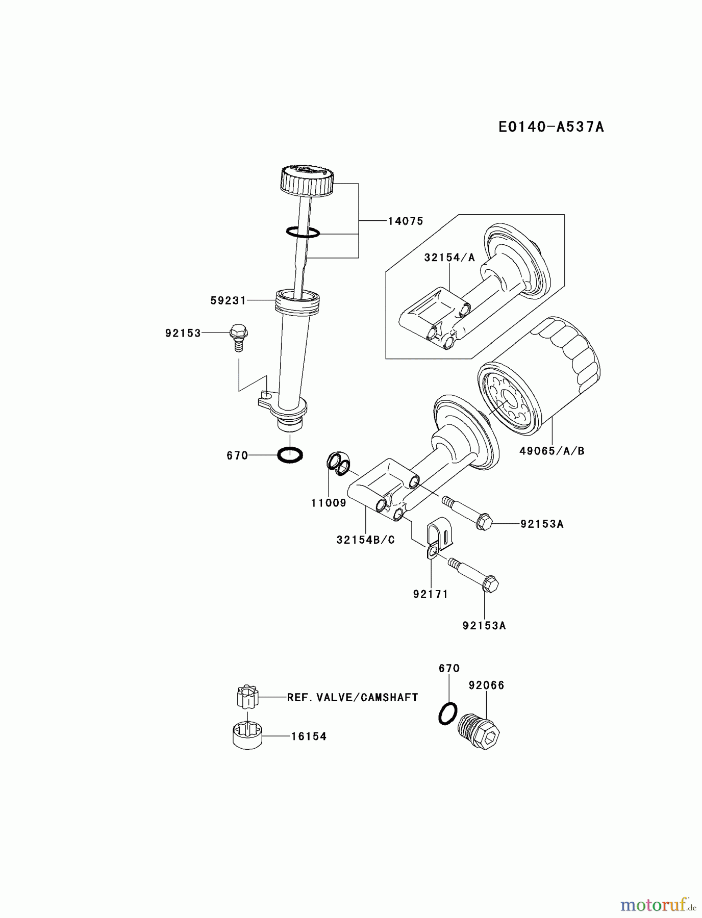  Kawasaki Motoren Motoren Vertikal FH641V - DS25 bis FS481V - BS13 FJ180V-BS23 - Kawasaki FJ180V 4-Stroke Engine LUBRICATION-EQUIPMENT