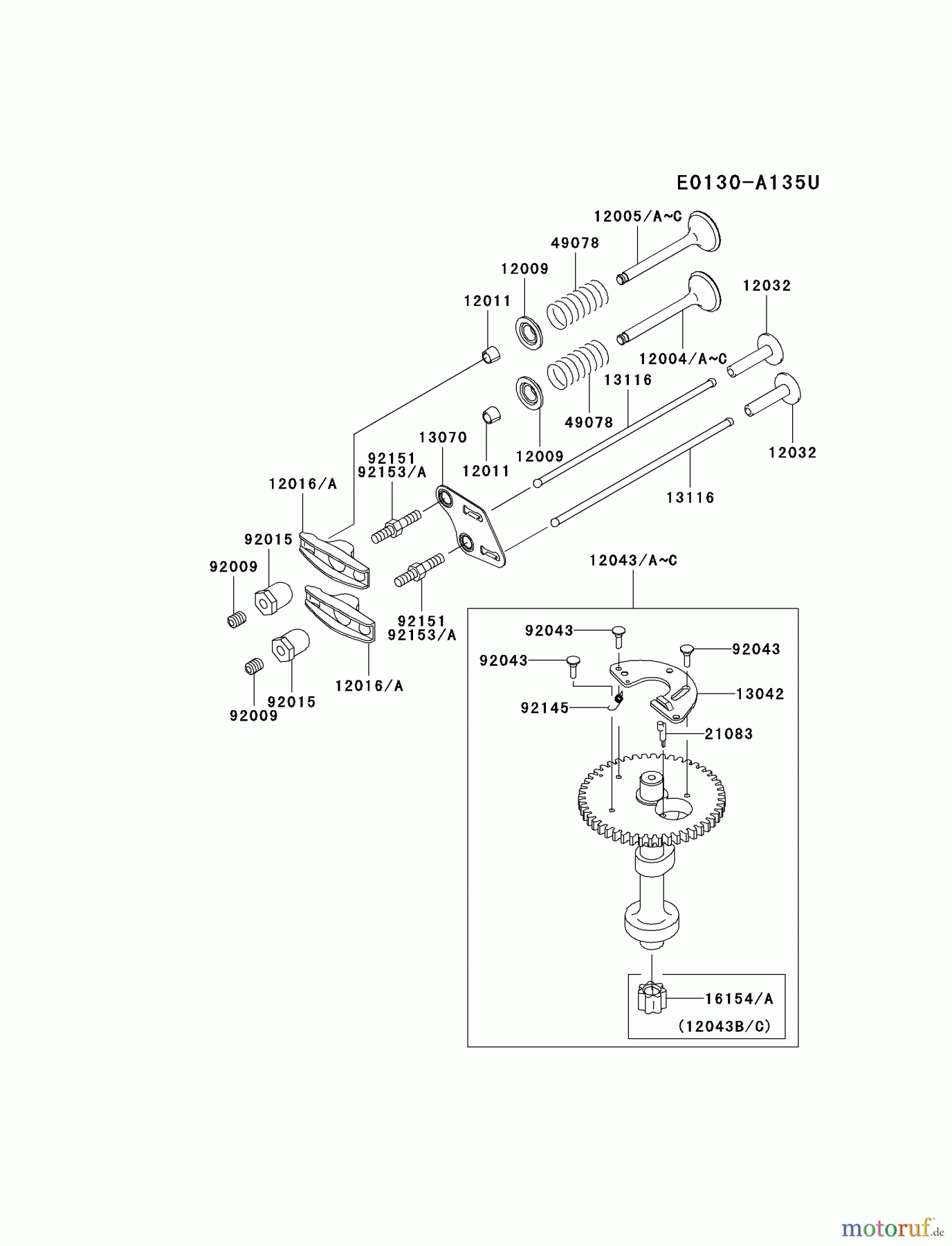  Kawasaki Motoren Motoren Vertikal FH641V - DS25 bis FS481V - BS13 FJ180V-AS05 - Kawasaki FJ180V 4-Stroke Engine VALVE/CAMSHAFT