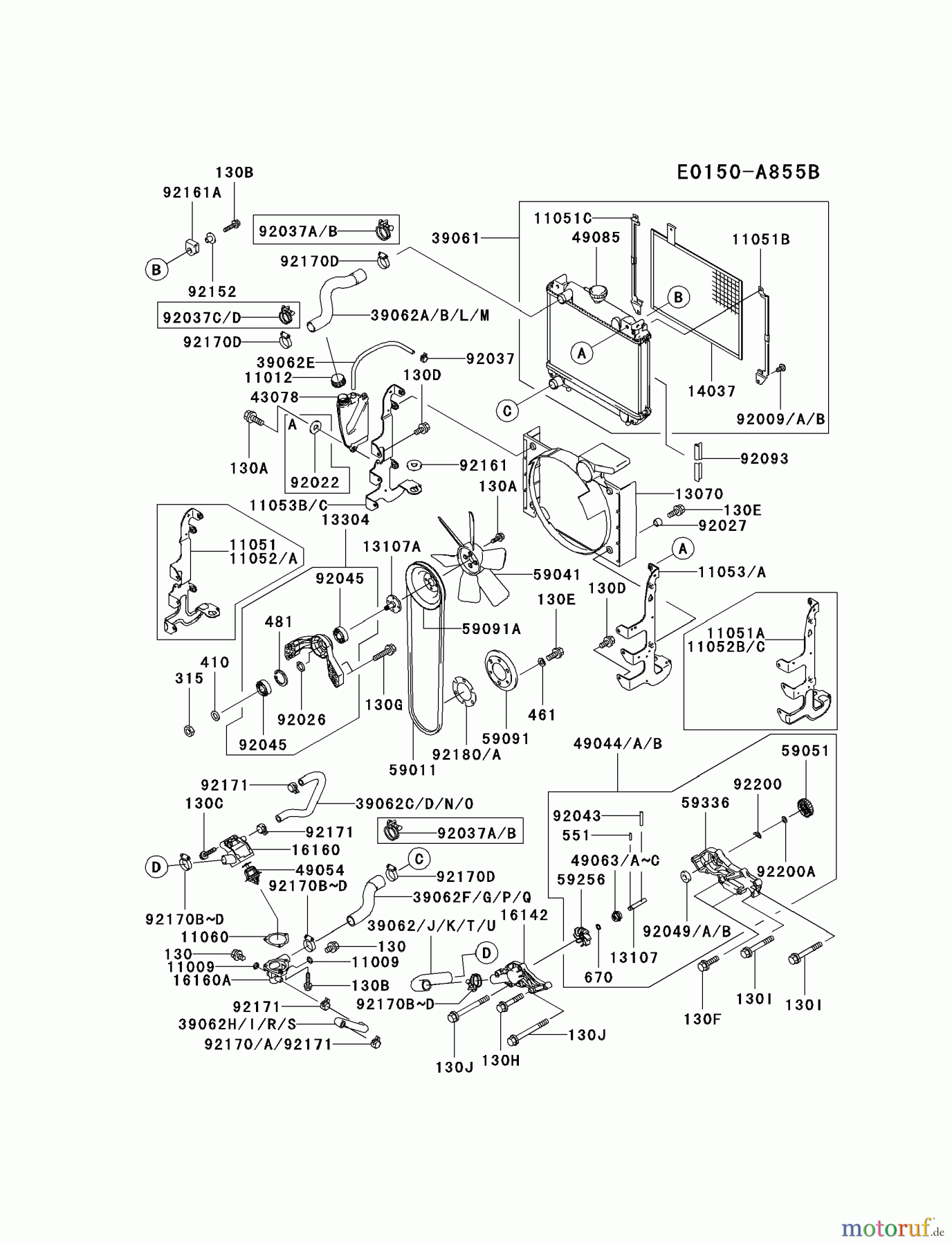 Kawasaki Motoren Motoren, Horizontal FD750D-AS00 - Kawasaki FD750D 4-Stroke Engine COOLING-EQUIPMENT #2