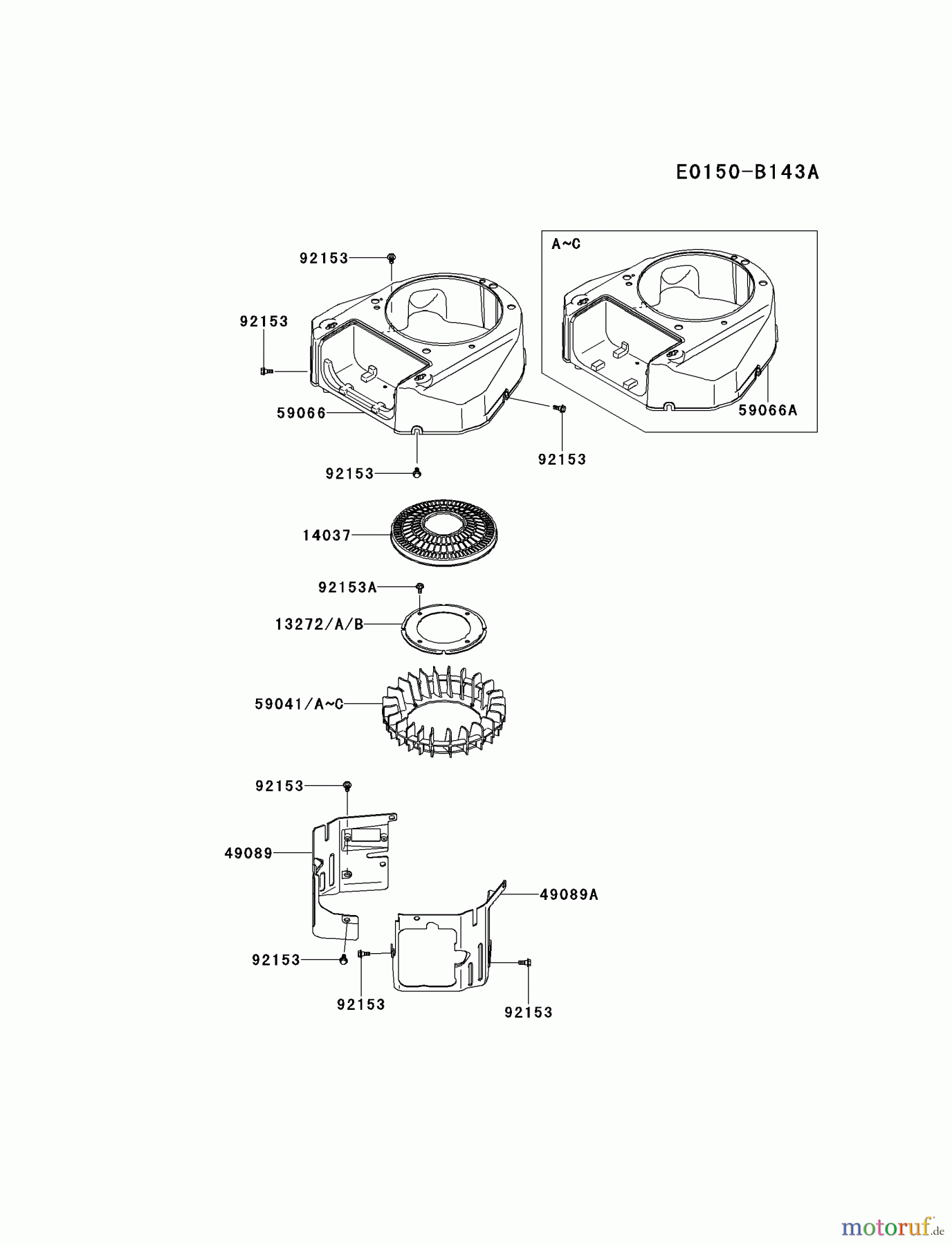  Kawasaki Motoren Motoren Vertikal FH641V - DS25 bis FS481V - BS13 FS481V-AS19 - Kawasaki FS481V 4-Stroke Engine COOLING-EQUIPMENT