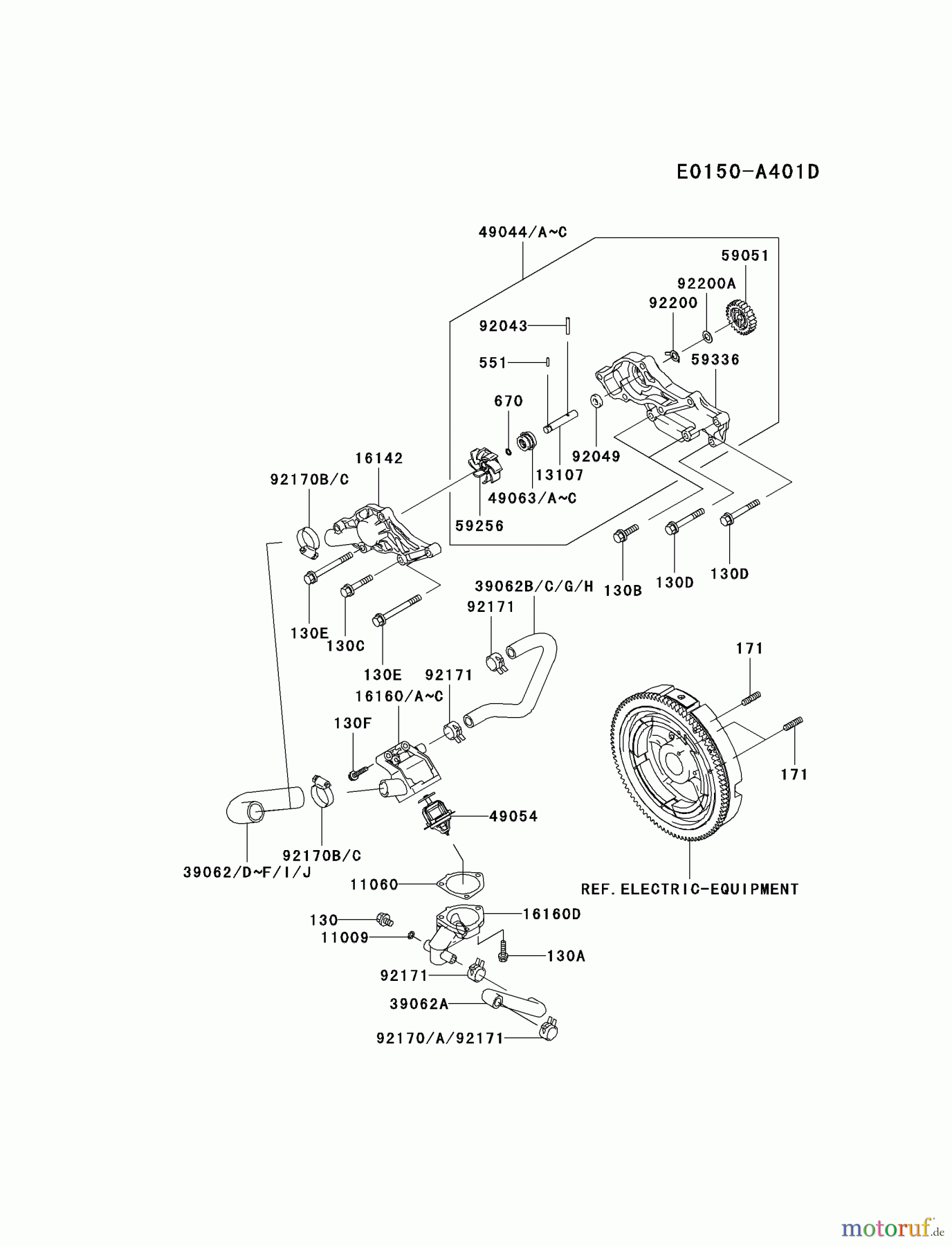 Kawasaki Motoren Motoren, Horizontal FD750D-BS03 - Kawasaki FD750D 4-Stroke Engine COOLING-EQUIPMENT #1