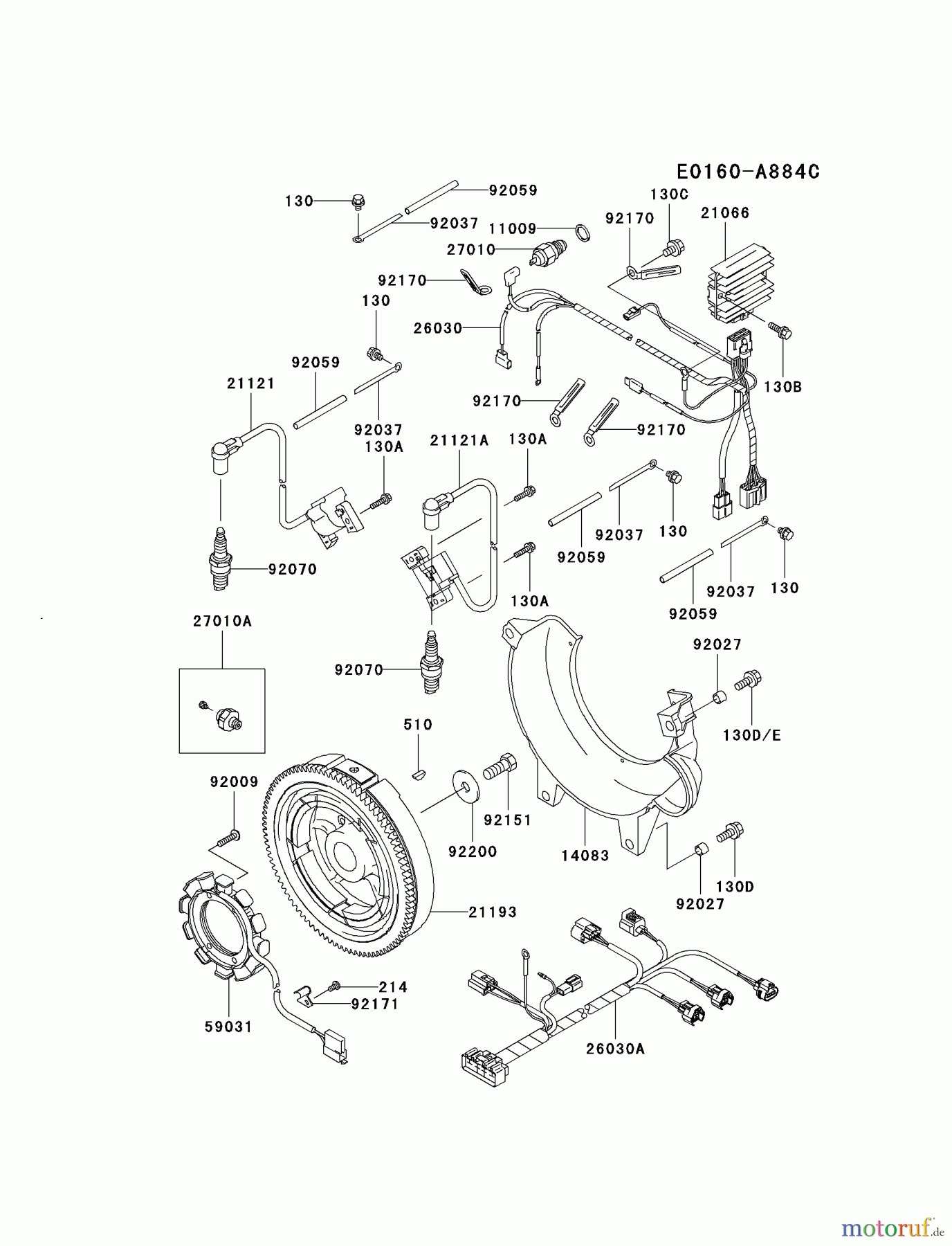 Kawasaki Motoren Motoren, Horizontal FD791D-CS05 - Kawasaki FD791D 4-Stroke Engine ELECTRIC-EQUIPMENT