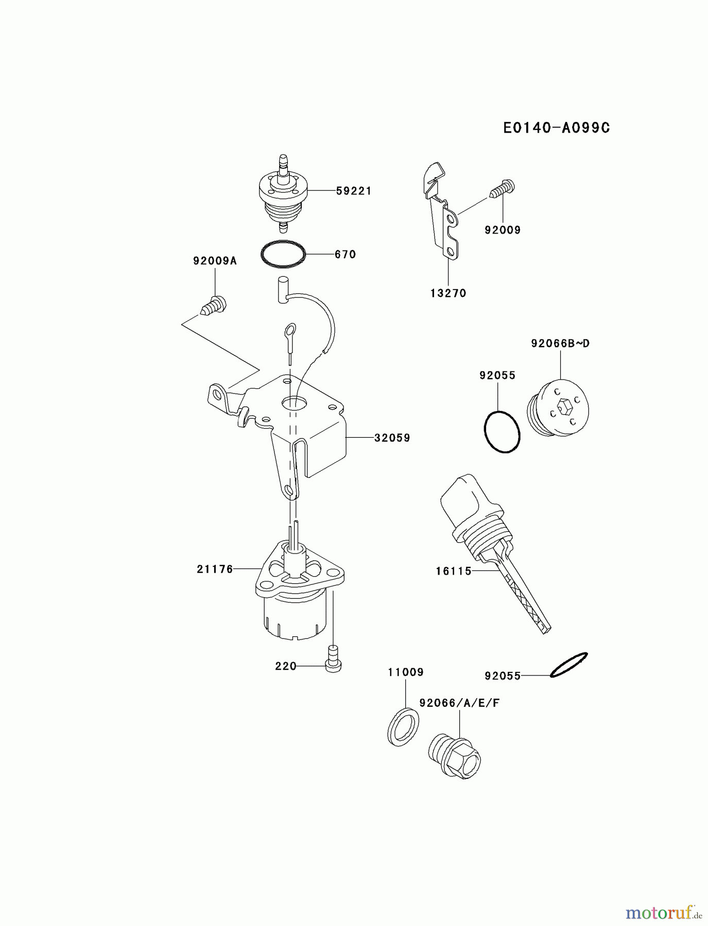 Kawasaki Motoren Motoren, Horizontal FE120D-AS04 - Kawasaki FE120D 4-Stroke Engine LUBRICATION-EQUIPMENT