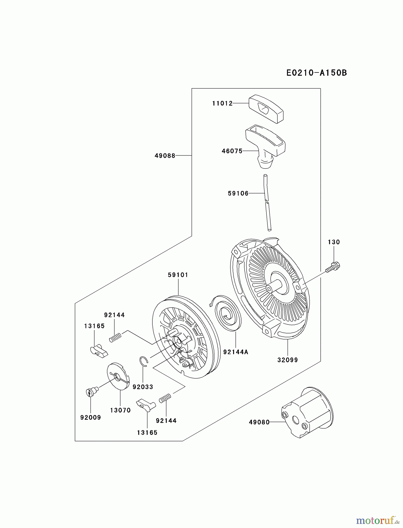 Kawasaki Motoren Motoren, Horizontal FE170D-BS04 - Kawasaki FE170D 4-Stroke Engine STARTER