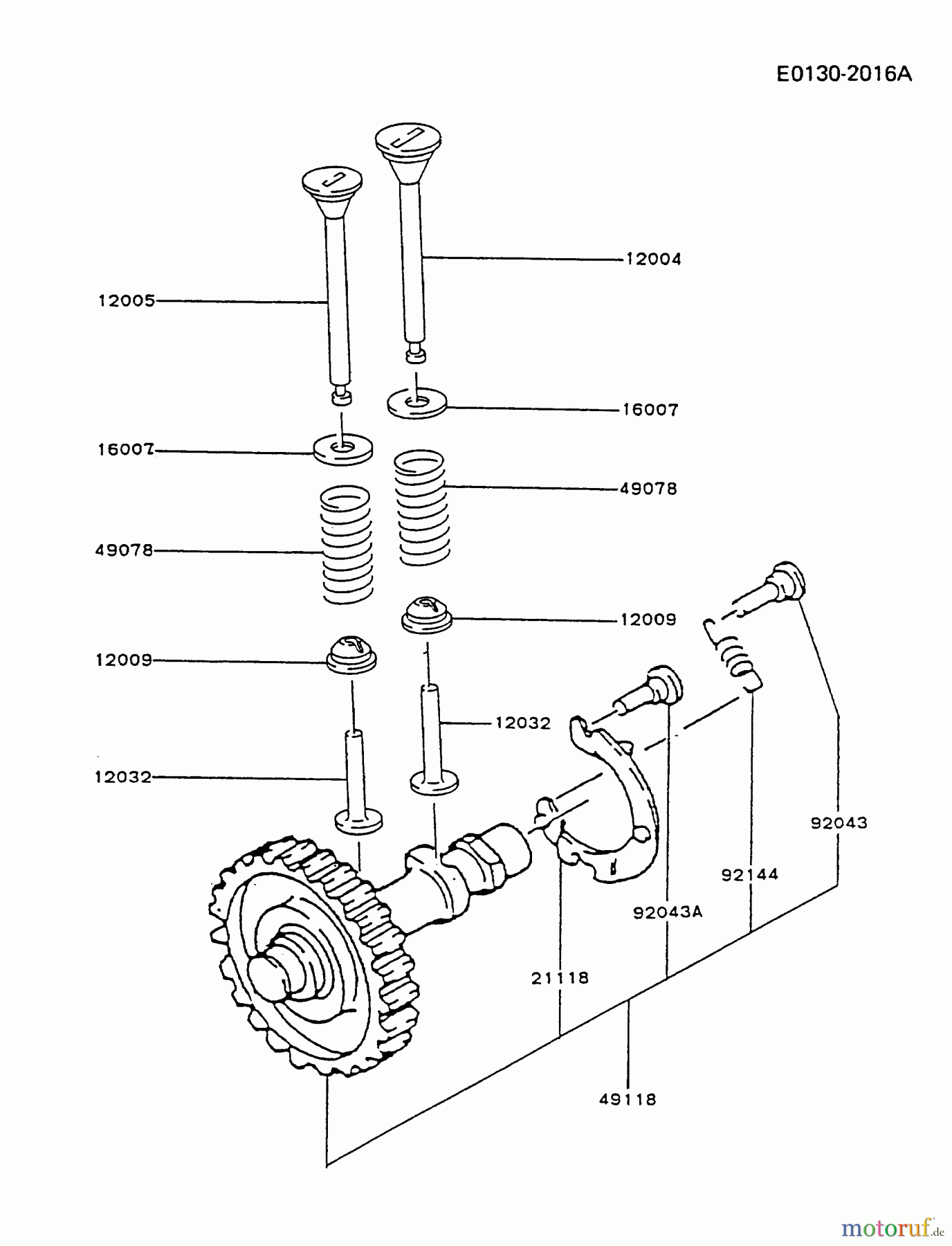  Kawasaki Motoren Motoren, Horizontal FG300D-CS12 - Kawasaki FG300D 4-Stroke Engine VALVE/CAMSHAFT