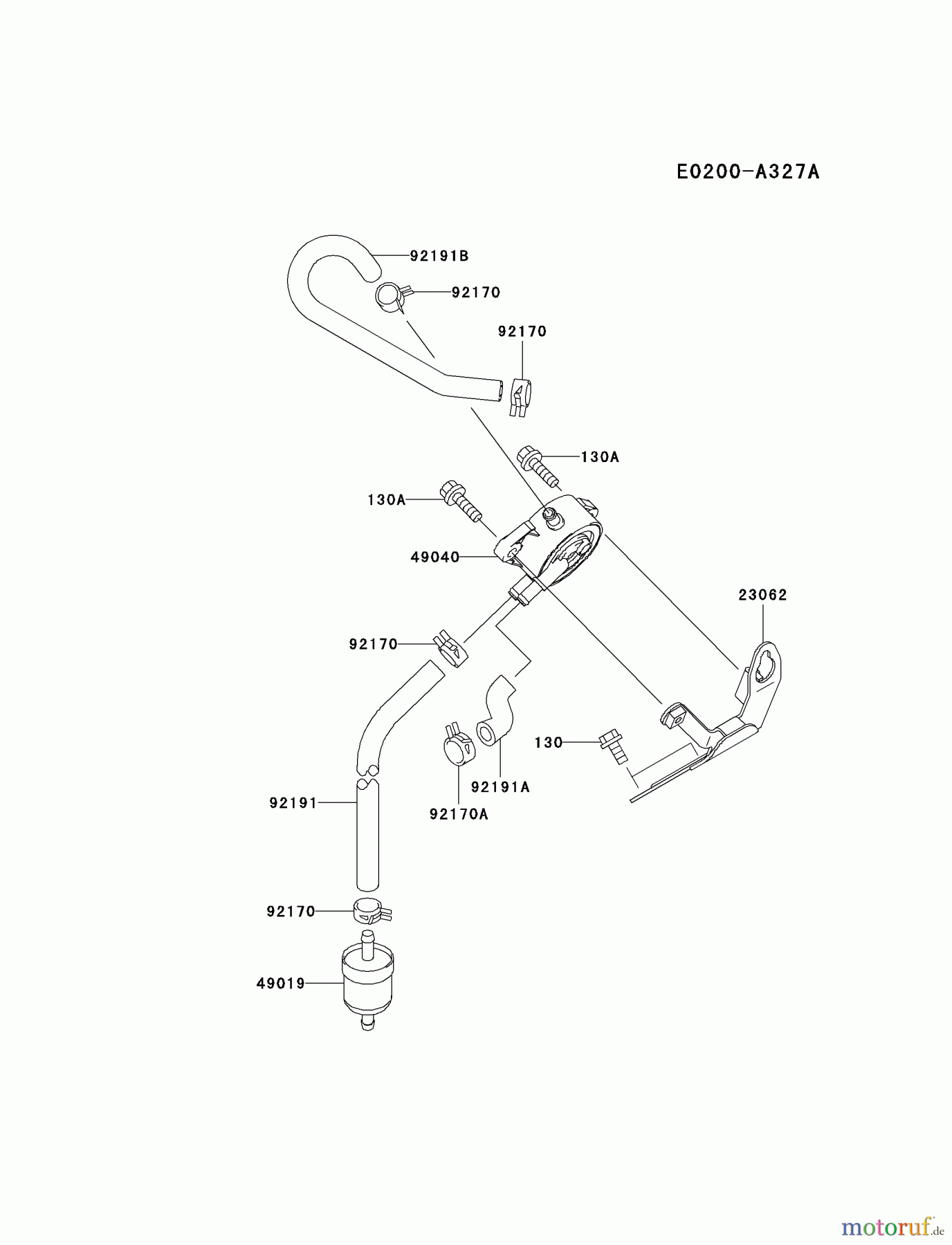 Kawasaki Motoren Motoren, Horizontal FH680D-AS01 - Kawasaki FH680D 4-Stroke Engine FUEL-TANK/FUEL-VALVE