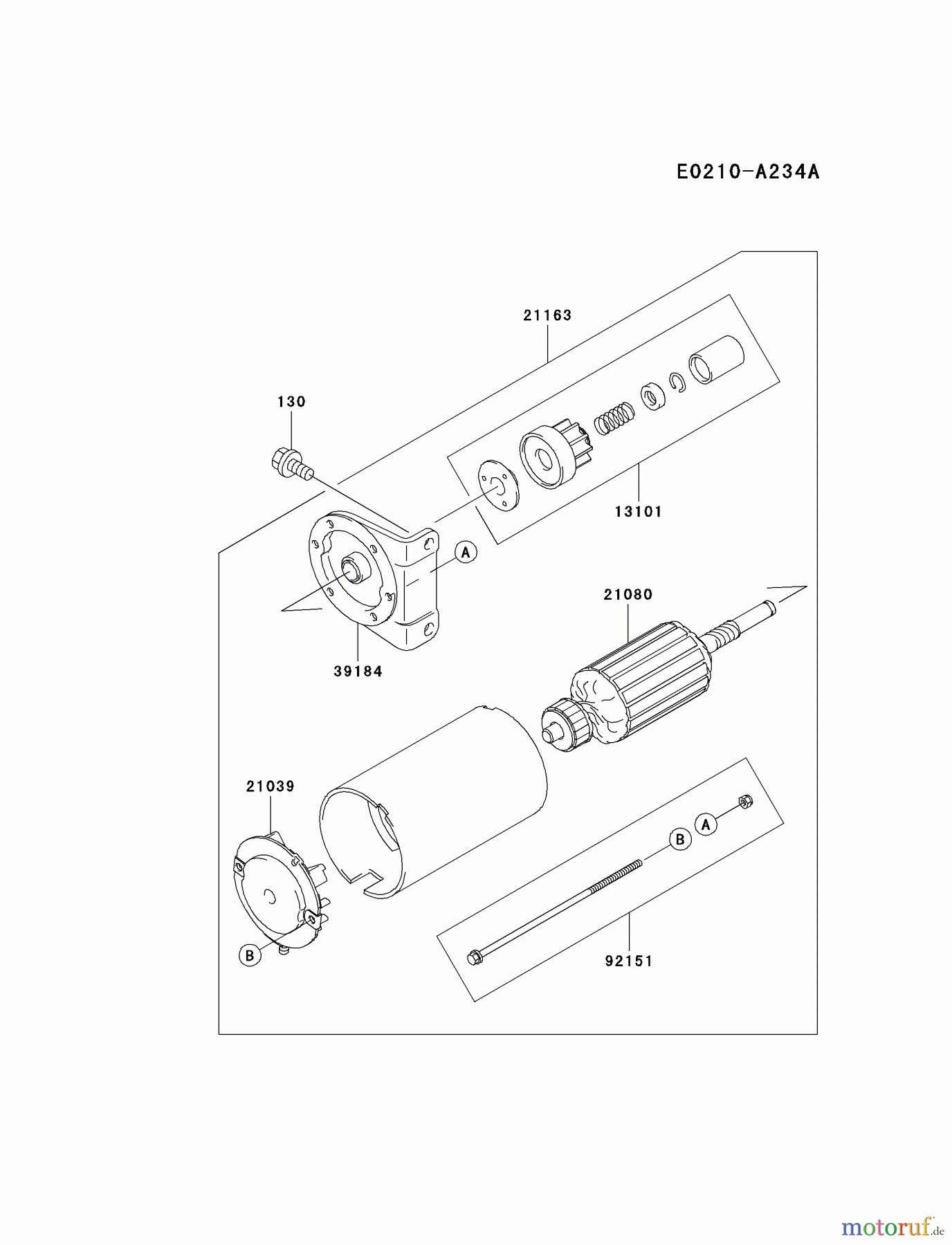  Kawasaki Motoren Motoren, Horizontal FH721D-AS08 - Kawasaki FH721D 4-Stroke Engine STARTER