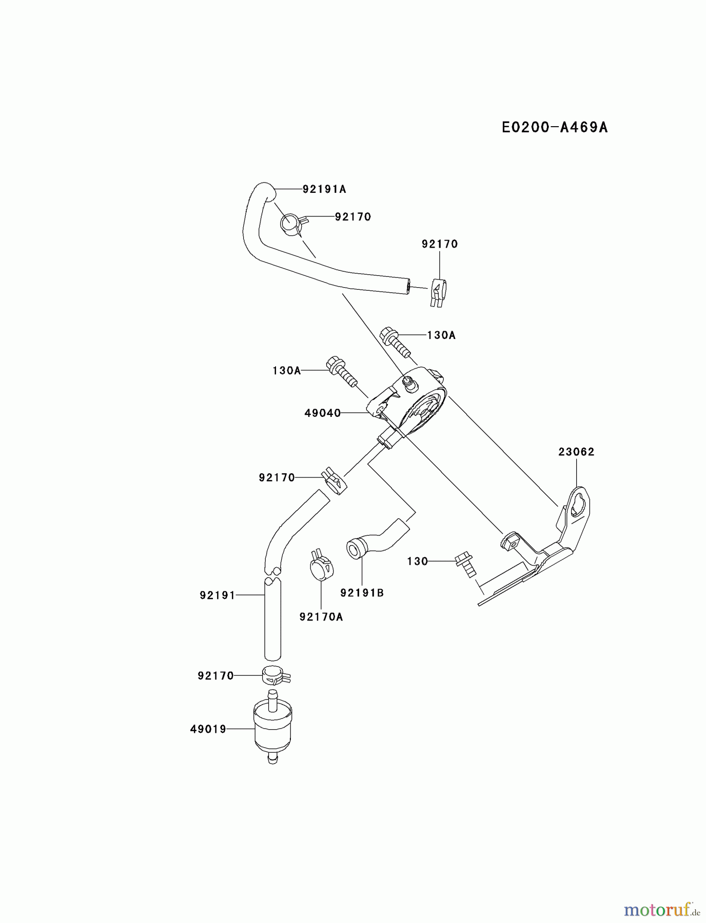Kawasaki Motoren Motoren, Horizontal FH680D-BS08 - Kawasaki FH680D 4-Stroke Engine FUEL-TANK/FUEL-VALVE