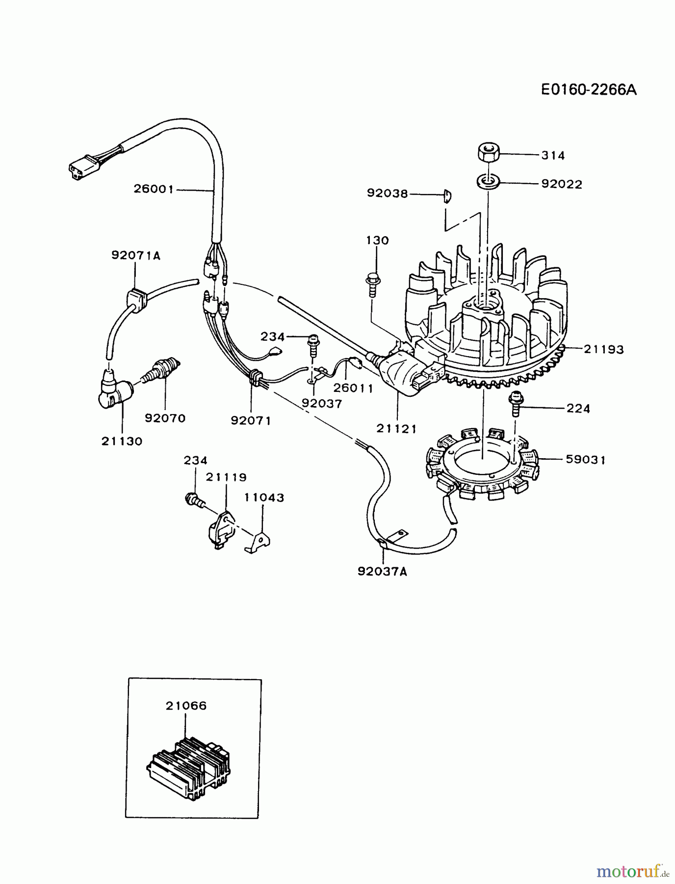 Kawasaki Motoren Motoren Vertikal FA210V - AS02 bis FH641V - DS24 FB460V-BS22 - Kawasaki FB460V 4-Stroke Engine ELECTRIC-EQUIPMENT