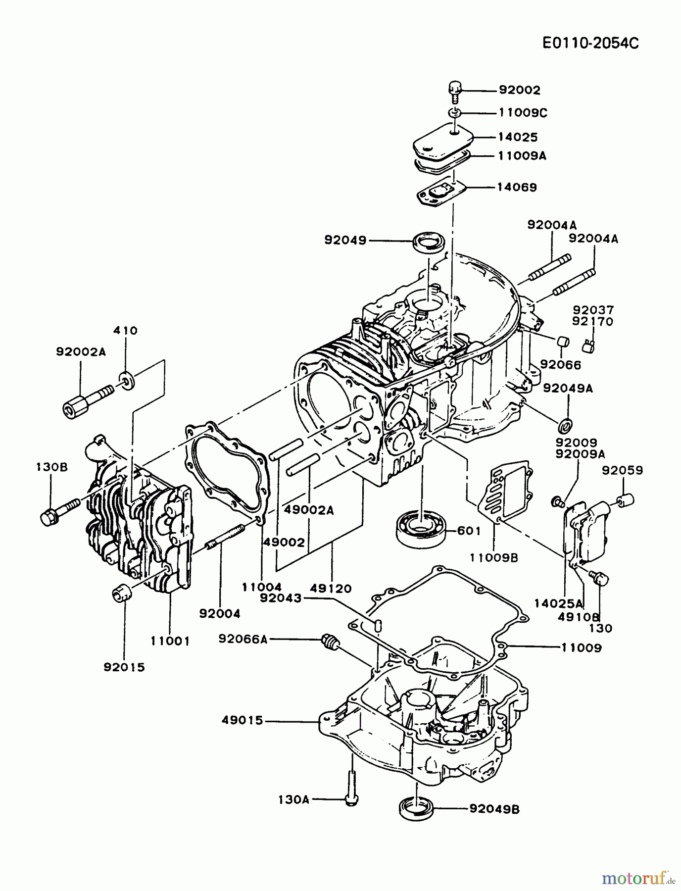 Kawasaki Motoren Motoren Vertikal FA210V - AS02 bis FH641V - DS24 FB460V-GS07 - Kawasaki FB460V 4-Stroke Engine CYLINDER/CRANKCASE
