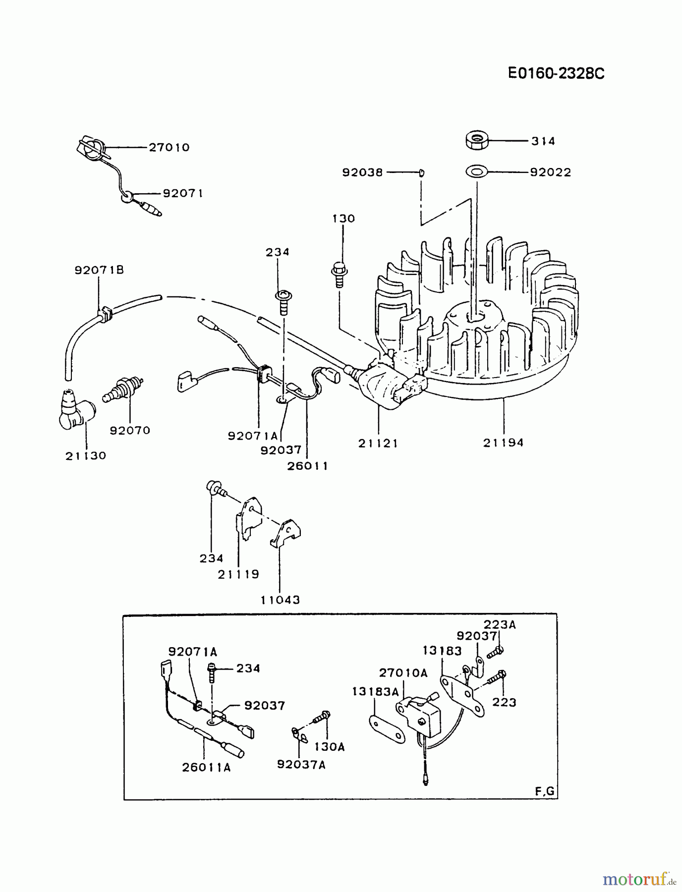 Kawasaki Motoren Motoren Vertikal FA210V - AS02 bis FH641V - DS24 FB460V-CS14 - Kawasaki FB460V 4-Stroke Engine ELECTRIC-EQUIPMENT