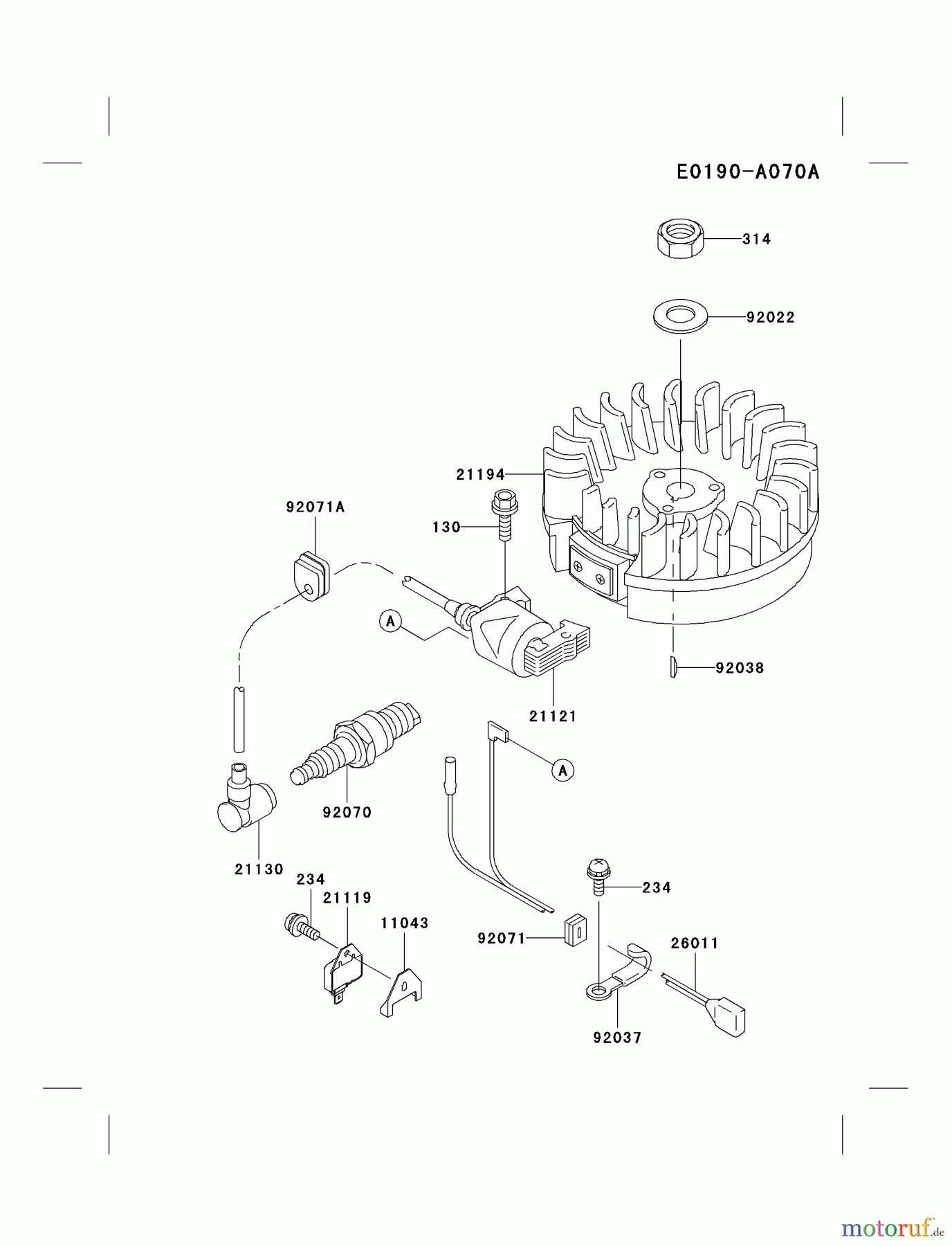 Kawasaki Motoren Motoren Vertikal FA210V - AS02 bis FH641V - DS24 FB460V-LS01 - Kawasaki FB460V 4-Stroke Engine ELECTRIC-EQUIPMENT