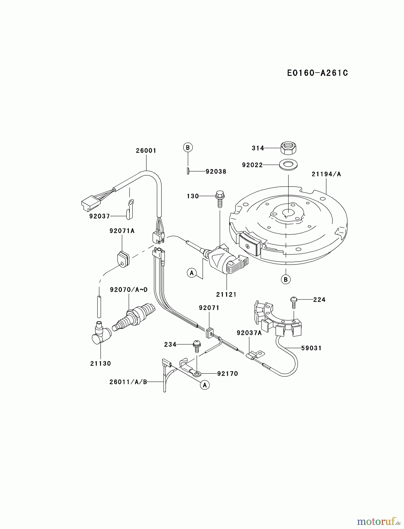 Kawasaki Motoren Motoren Vertikal FA210V - AS02 bis FH641V - DS24 FB460V-MS08 - Kawasaki FB460V 4-Stroke Engine ELECTRIC-EQUIPMENT