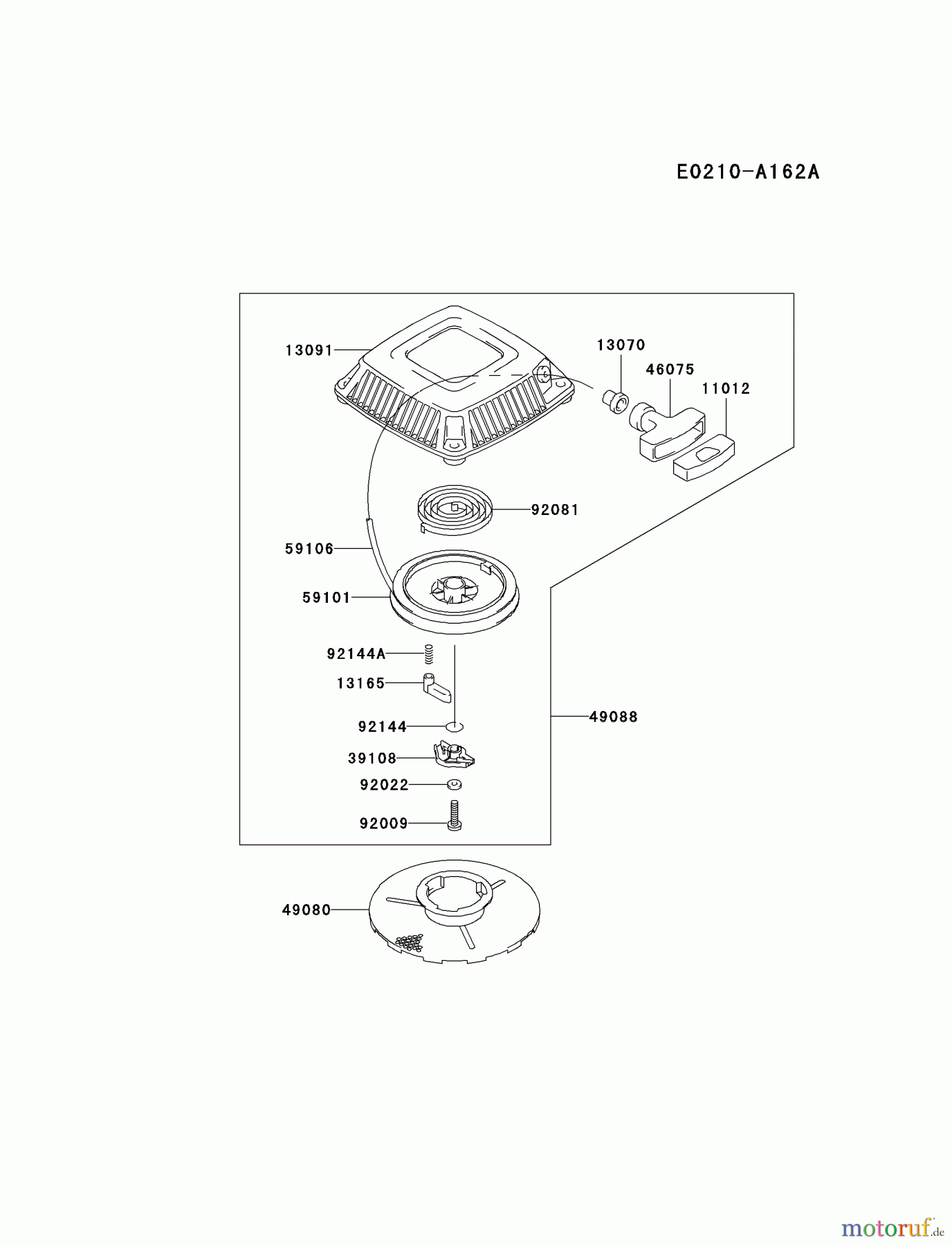 Kawasaki Motoren Motoren Vertikal FA210V - AS02 bis FH641V - DS24 FC150V-FS25 - Kawasaki FC150V 4-Stroke Engine STARTER