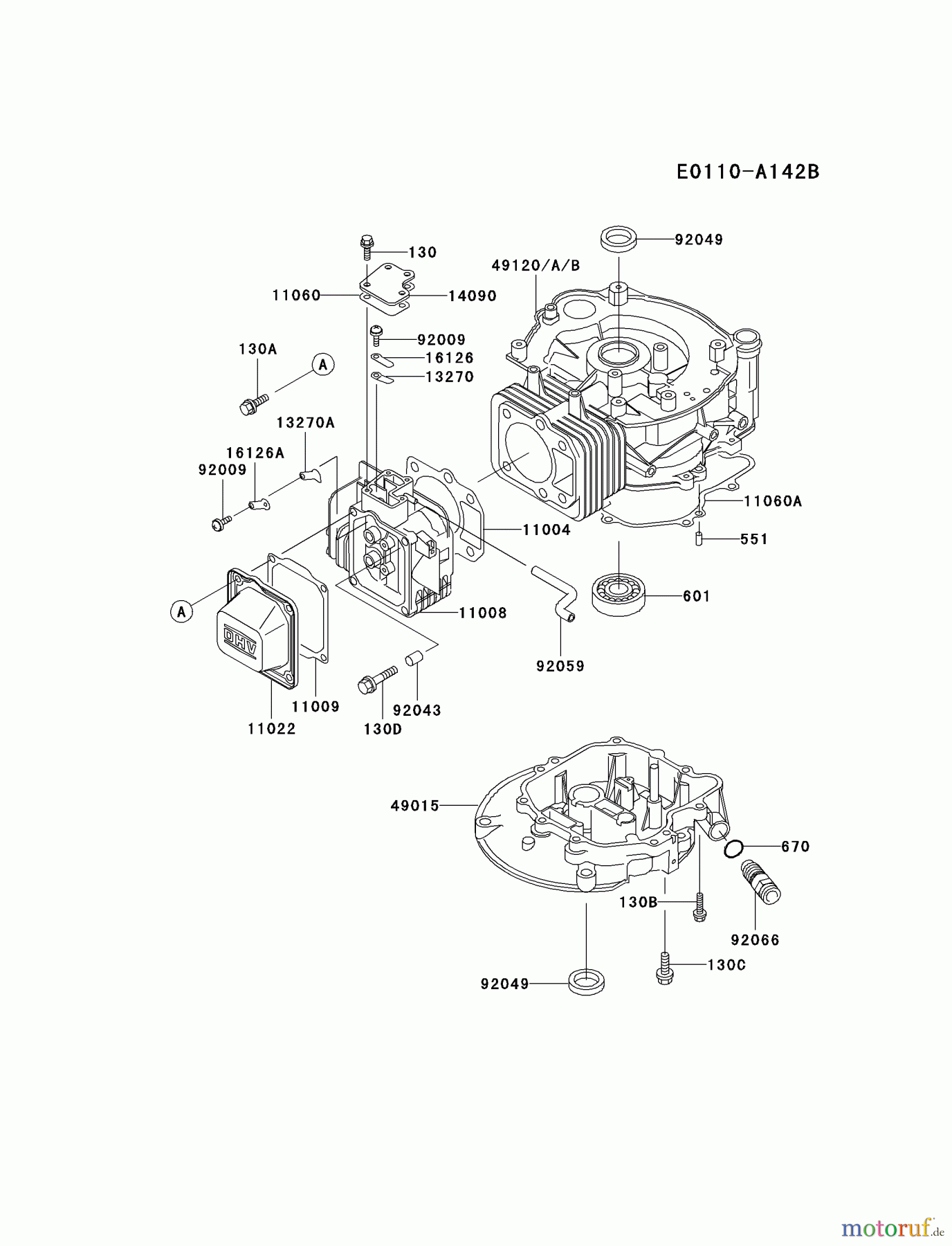 Kawasaki Motoren Motoren Vertikal FA210V - AS02 bis FH641V - DS24 FC150V-ES30 - Kawasaki FC150V 4-Stroke Engine CYLINDER/CRANKCASE