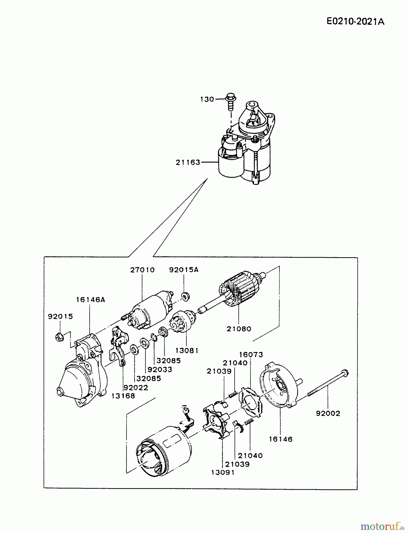 Kawasaki Motoren Motoren Vertikal FA210V - AS02 bis FH641V - DS24 FC420V-AS03 - Kawasaki FC420V 4-Stroke Engine STARTER