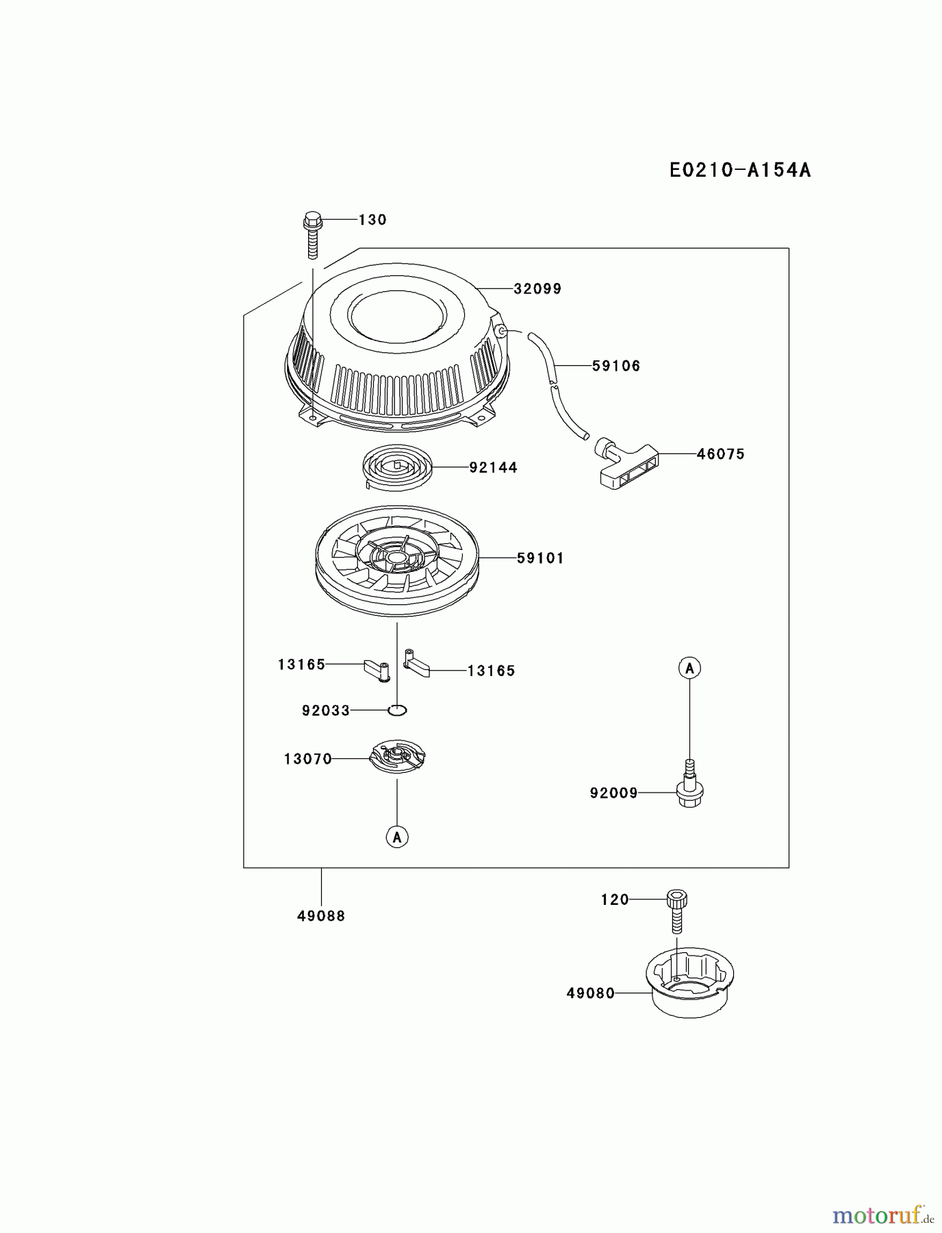 Kawasaki Motoren Motoren Vertikal FA210V - AS02 bis FH641V - DS24 FC420V-AS27 - Kawasaki FC420V 4-Stroke Engine STARTER