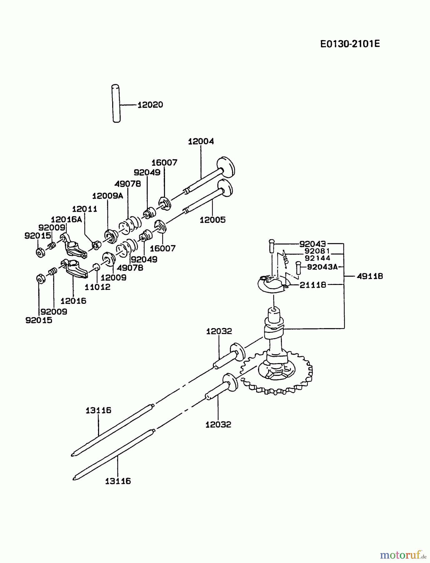 Kawasaki Motoren Motoren Vertikal FA210V - AS02 bis FH641V - DS24 FC420V-BS14 - Kawasaki FC420V 4-Stroke Engine VALVE/CAMSHAFT
