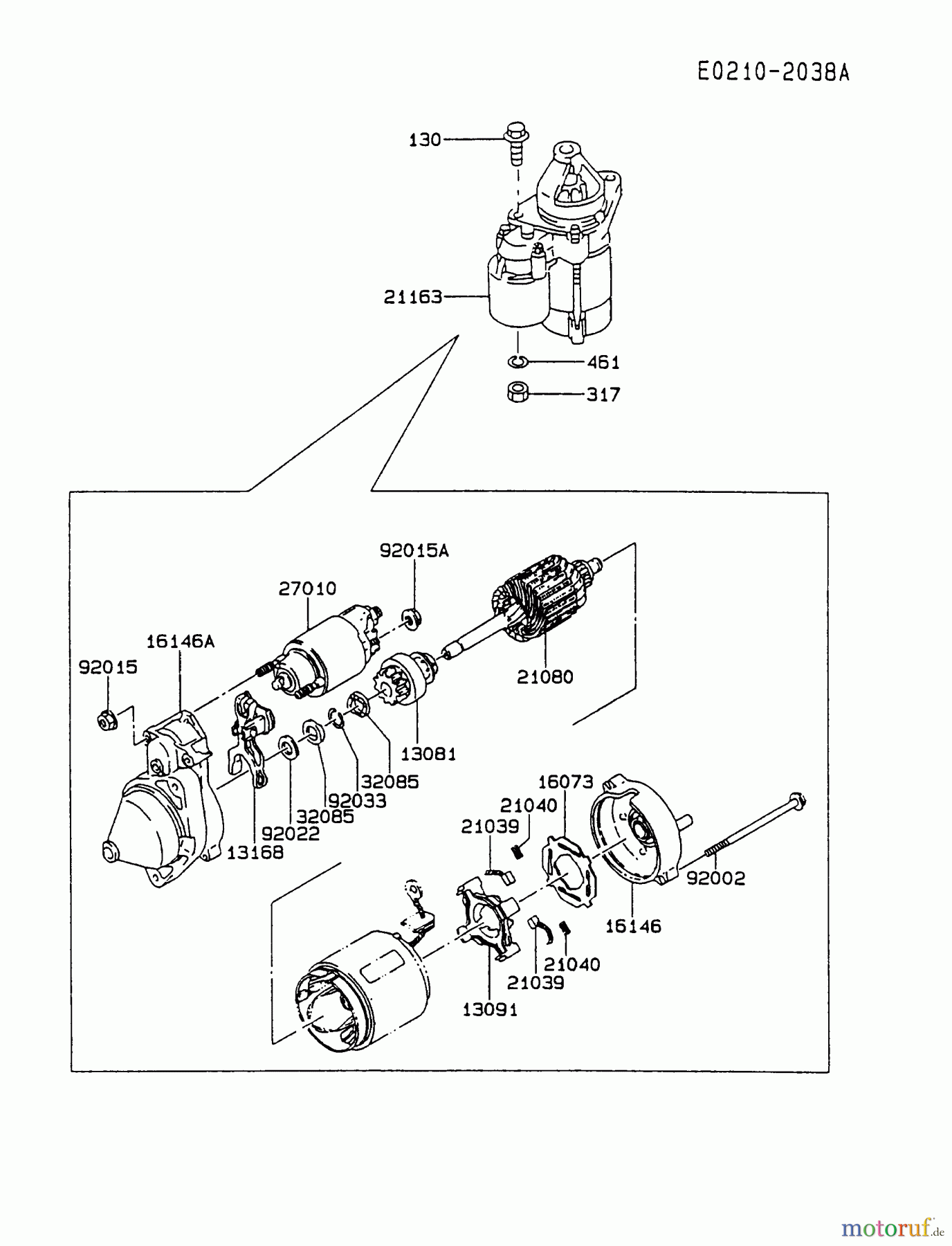 Kawasaki Motoren Motoren Vertikal FA210V - AS02 bis FH641V - DS24 FC420V-AS04 - Kawasaki FC420V 4-Stroke Engine STARTER