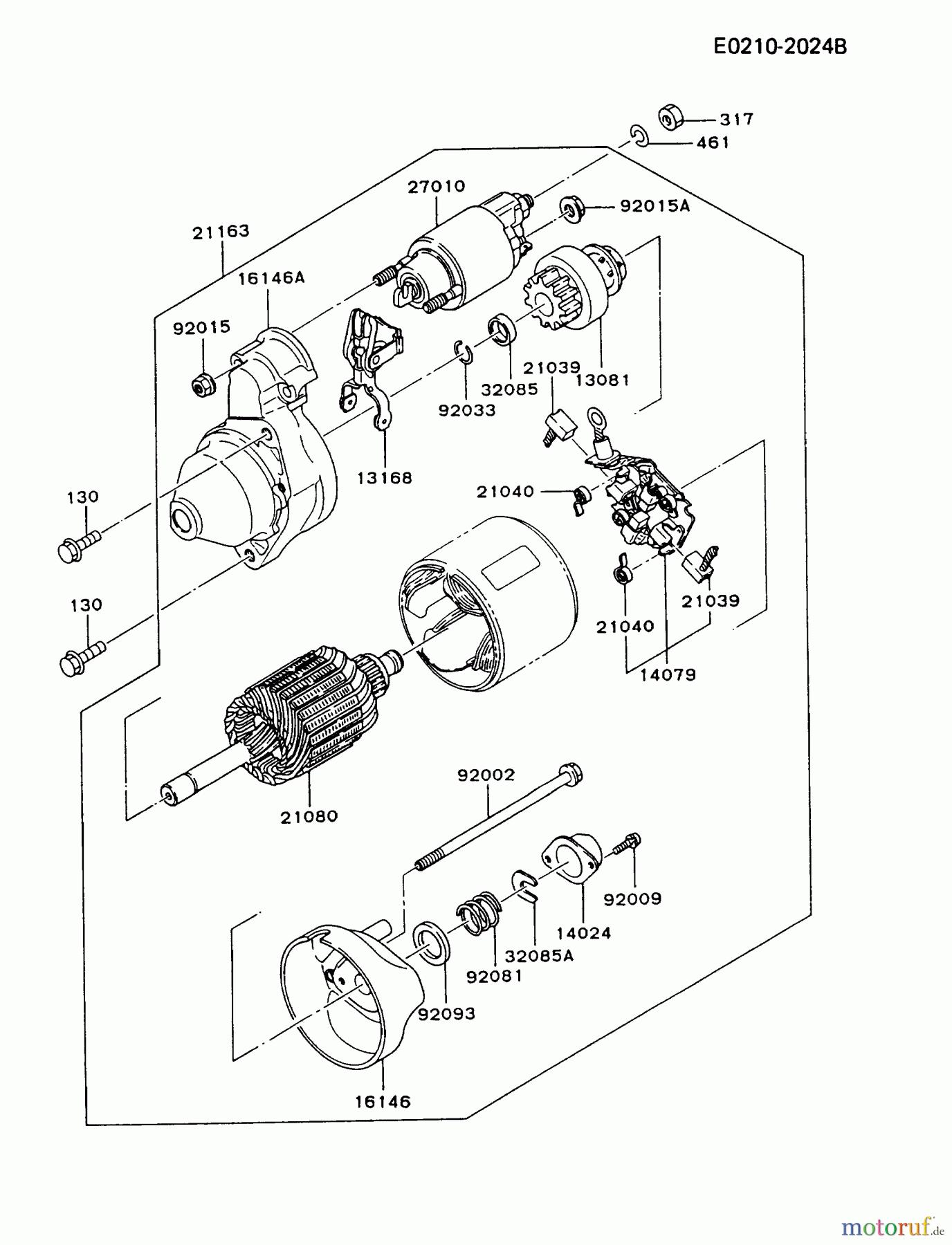 Kawasaki Motoren Motoren Vertikal FA210V - AS02 bis FH641V - DS24 FC540V-BS07 - Kawasaki FC540V 4-Stroke Engine STARTER