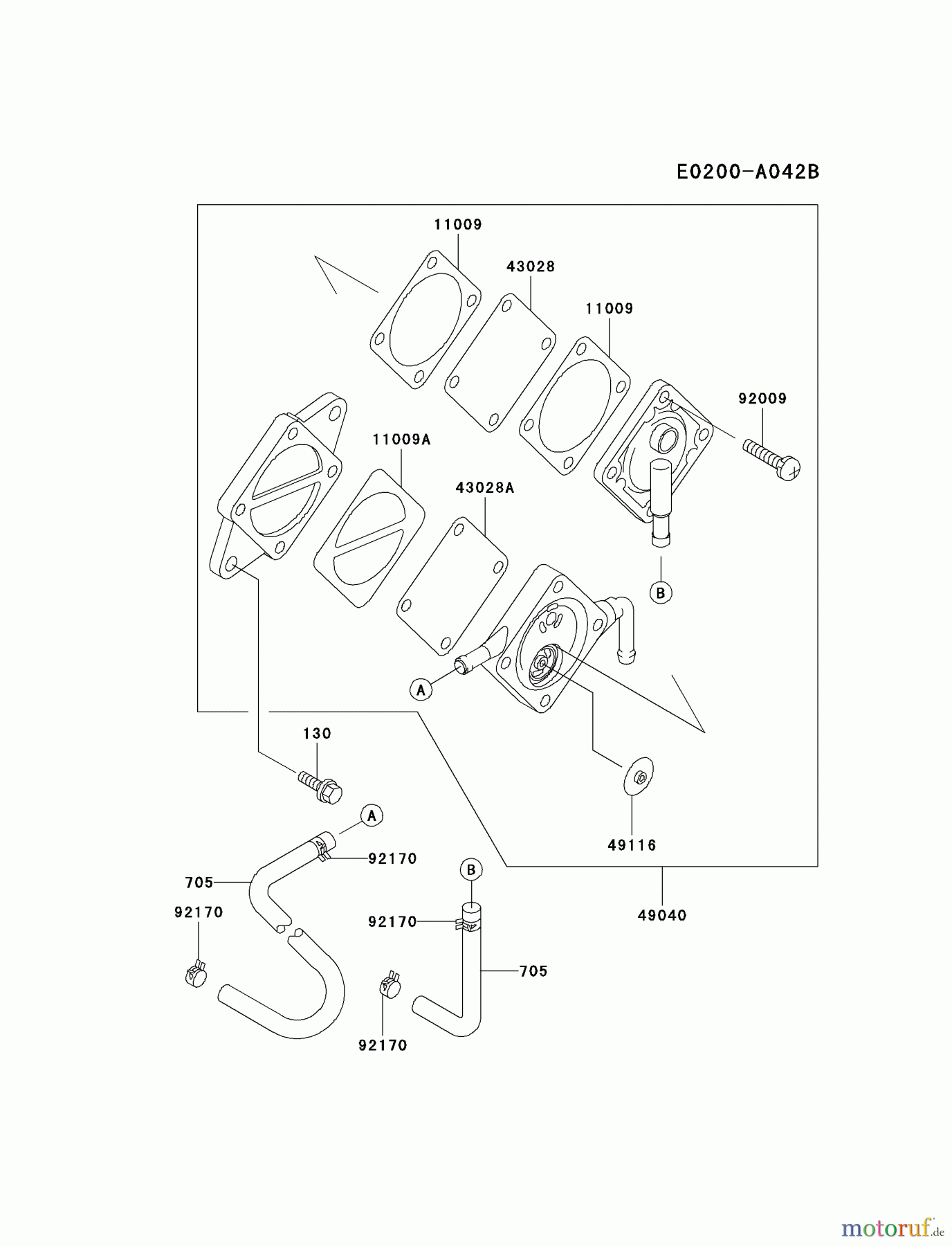 Kawasaki Motoren Motoren Vertikal FA210V - AS02 bis FH641V - DS24 FC420V-BS22 - Kawasaki FC420V 4-Stroke Engine FUEL-TANK/FUEL-VALVE