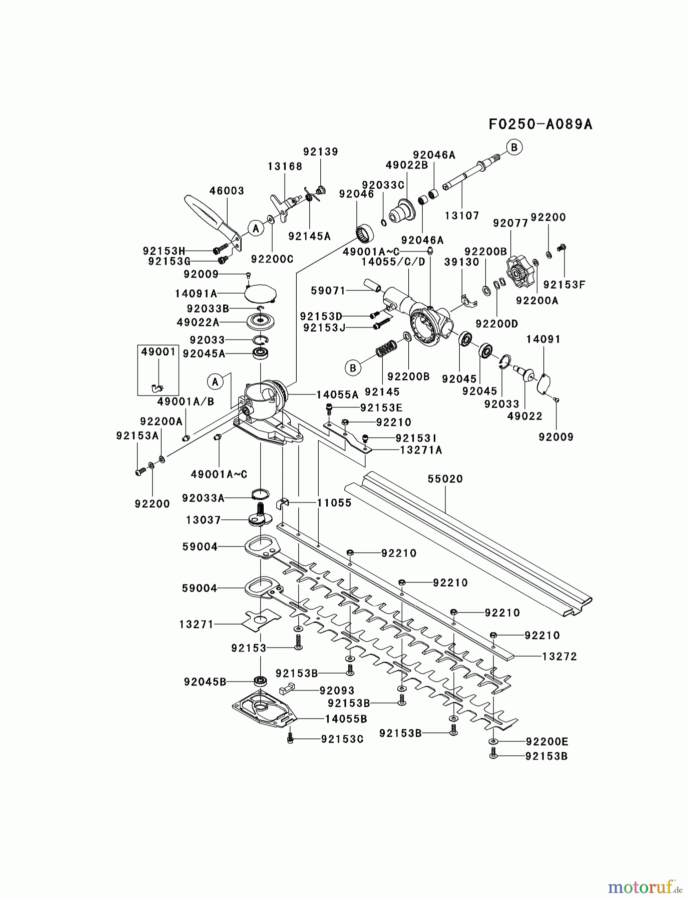 Kawasaki Geräte Heckenscheren KCL525AC-A2 (KCL525AC) - Kawasaki Hedge Trimmer CASE/CUTTER #1
