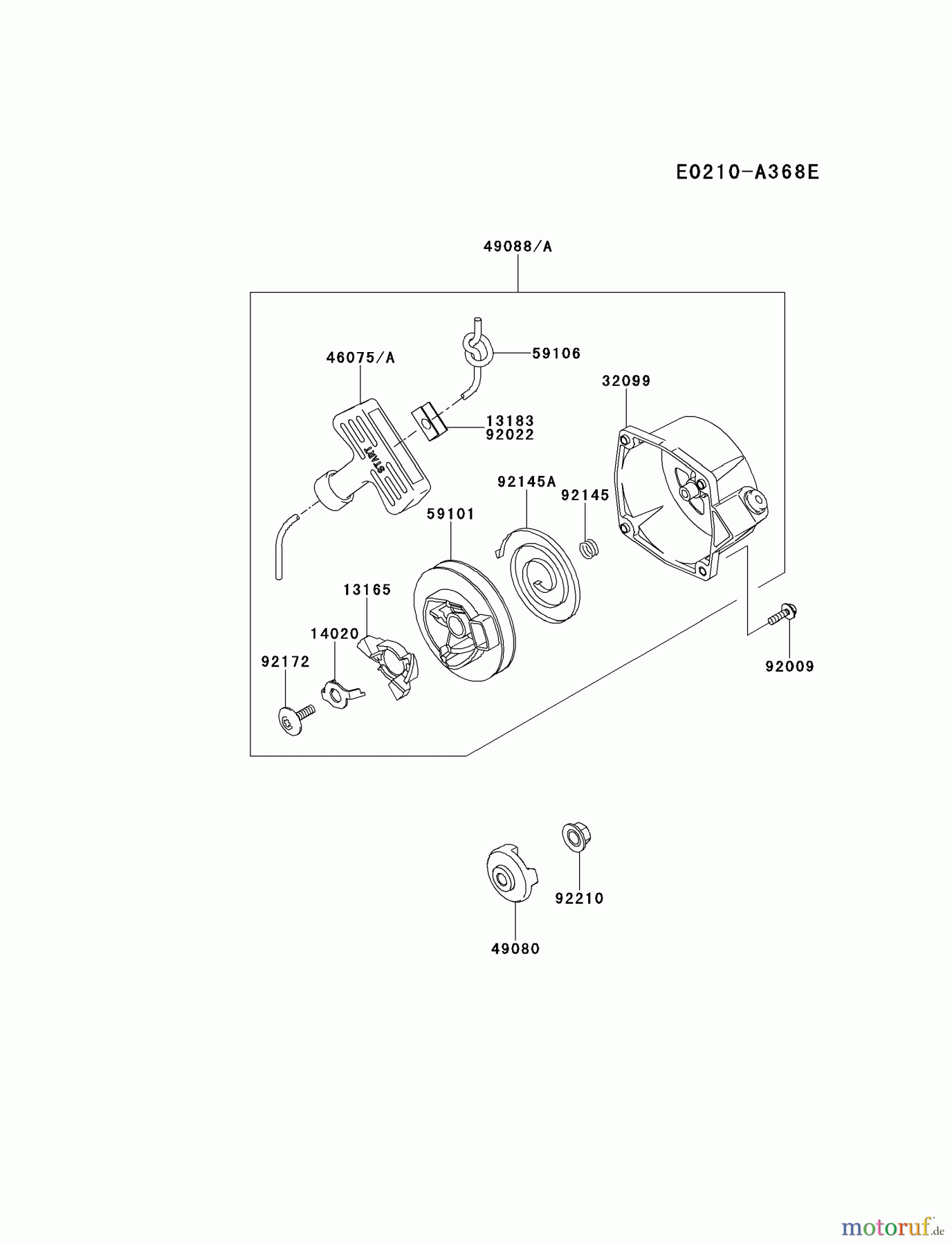  Kawasaki Geräte Bläser / Sauger / Häcksler / Zerkleinerer KRB650B-A1 (KRB650B) - Kawasaki Backpack Blower STARTER