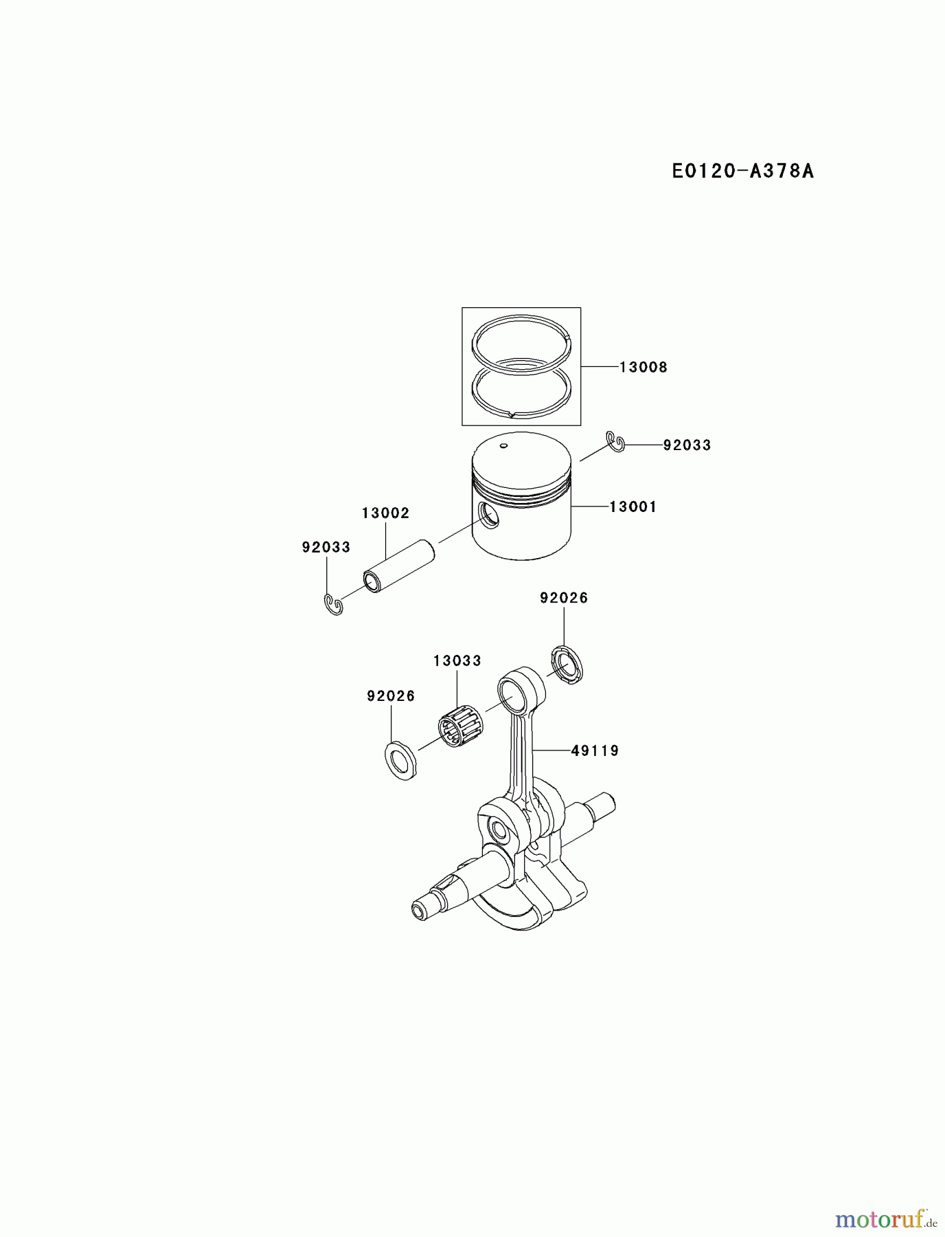 Kawasaki Geräte Trimmer, Faden / Bürste KBL35B-A1 (KBL35B) - Kawasaki Brush Cutter PISTON/CRANKSHAFT