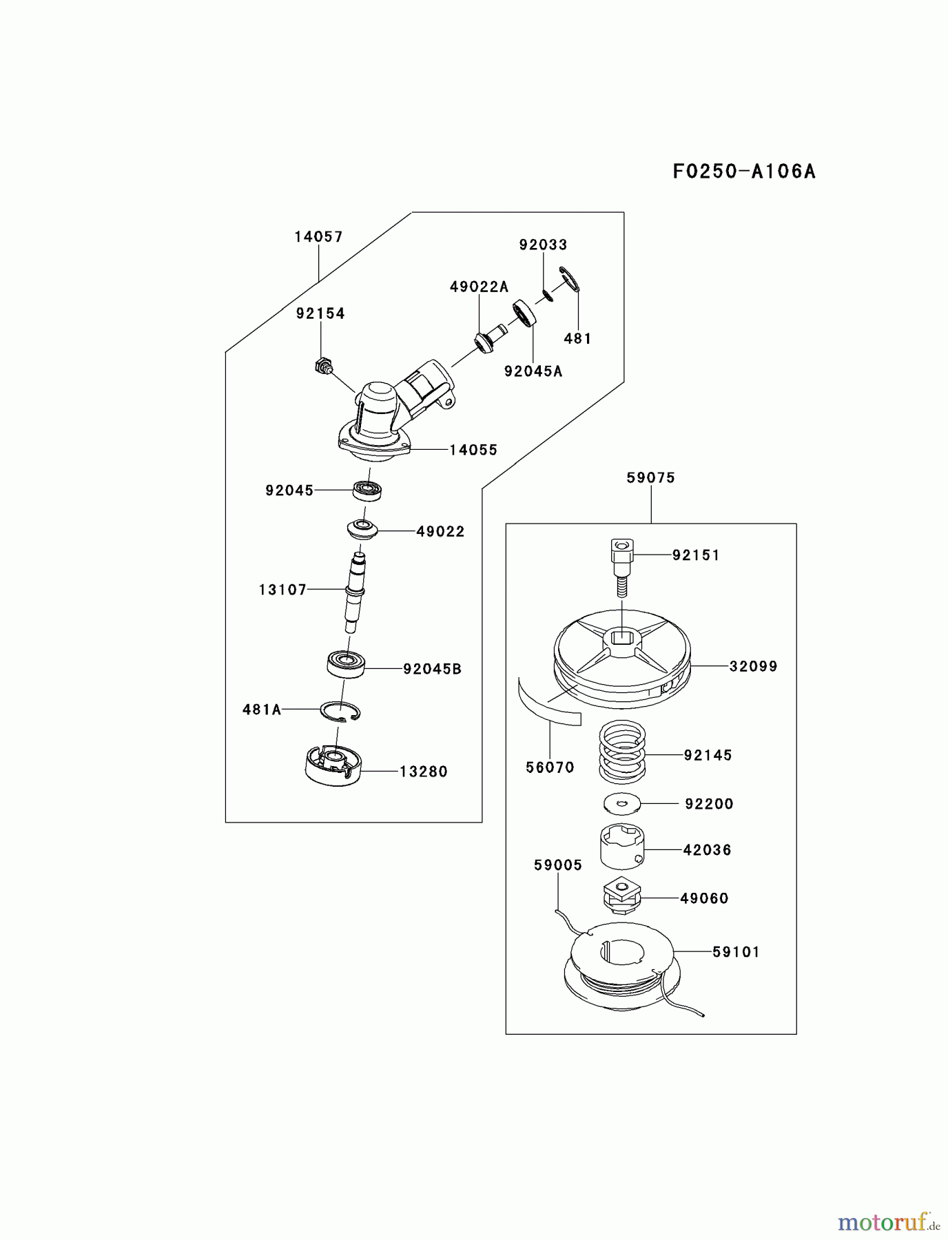  Kawasaki Geräte Trimmer, Faden / Bürste KGT35B-A1 (KGT35B) - Kawasaki Grass Trimmer CASE/CUTTER