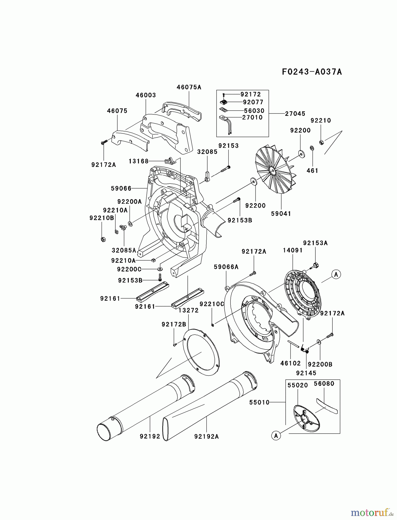  Kawasaki Geräte Bläser / Sauger / Häcksler / Zerkleinerer KRH300AC-A1 (KRH300AC) - Kawasaki Handheld Blower HOUSING