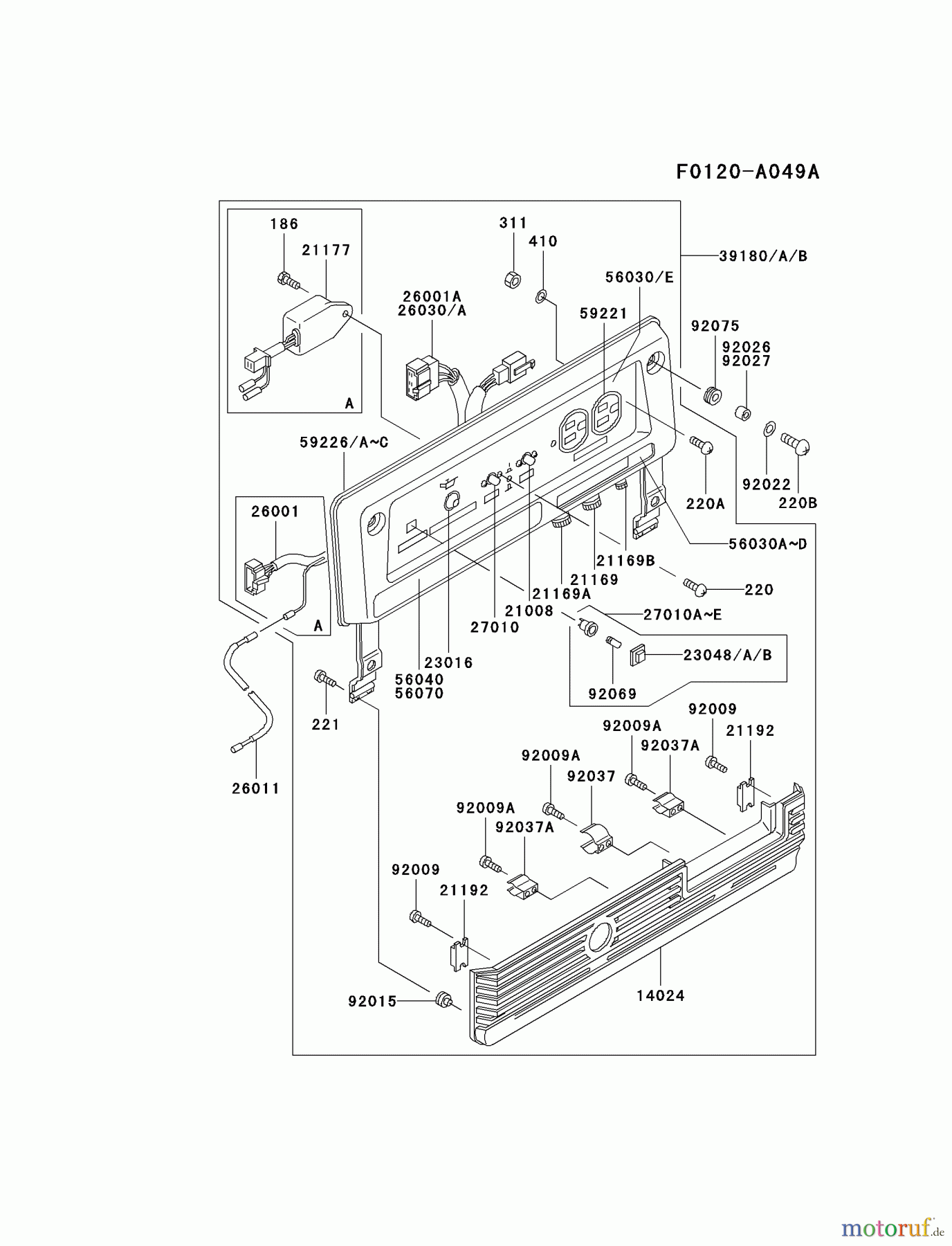 Kawasaki Geräte Stromerzeuger GAT40A-CS00 (GA1400A) - Kawasaki Generator CONTROL-PANEL #2