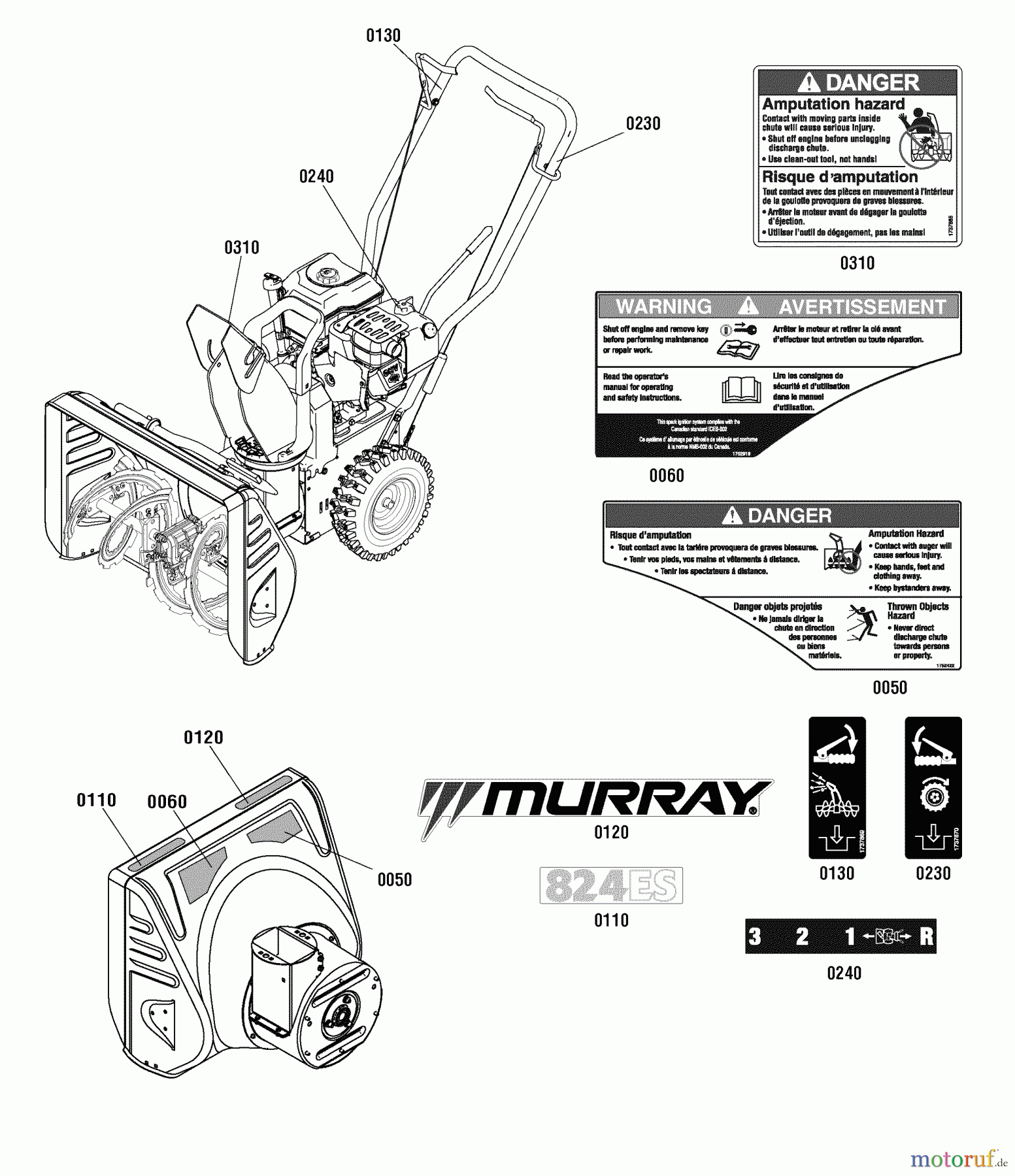  Murray Schneefräsen 824ES (1696047) - Murray 24