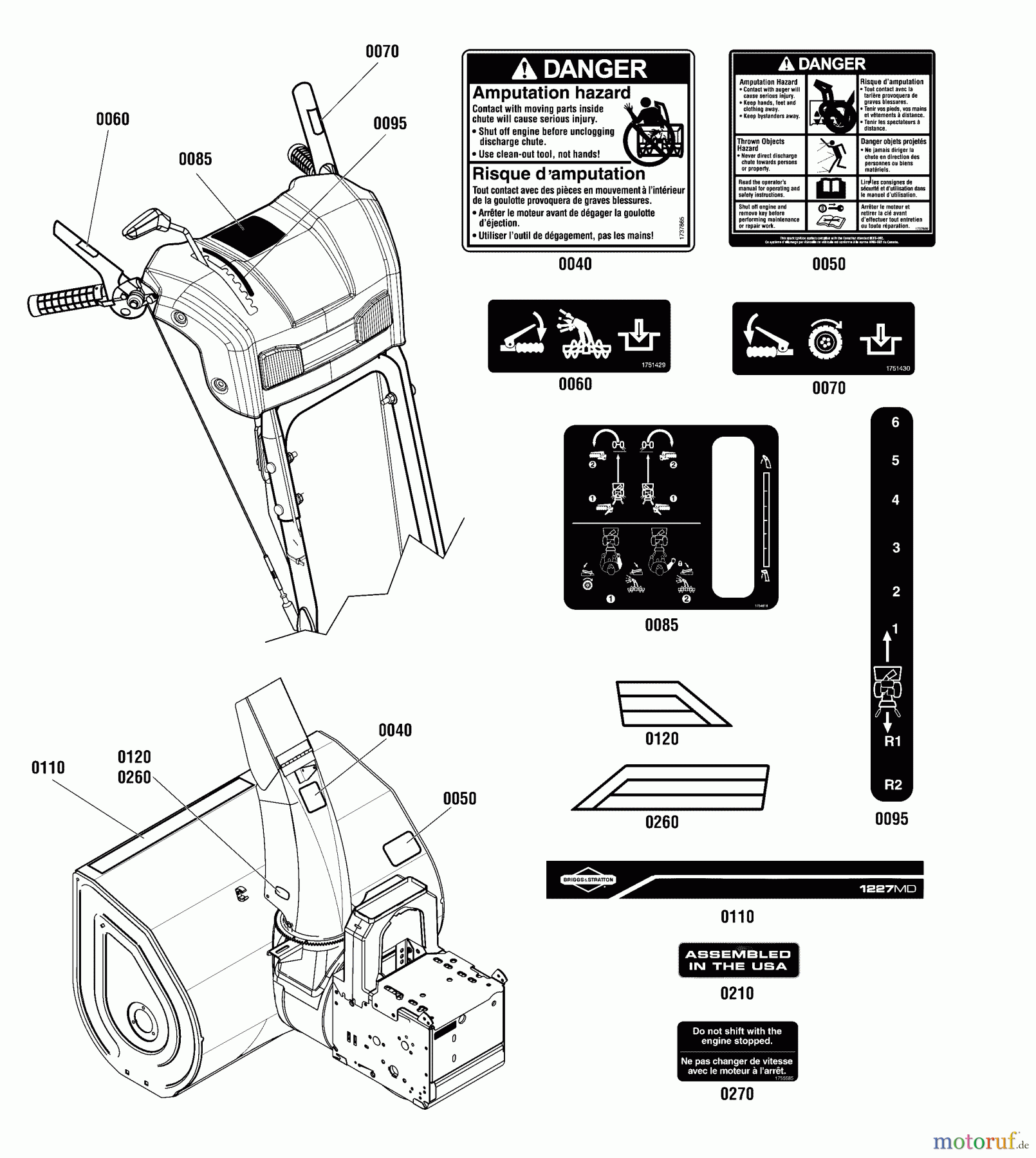  Murray Schneefräsen BM1227MD (1696156-00) - Briggs & Stratton 27