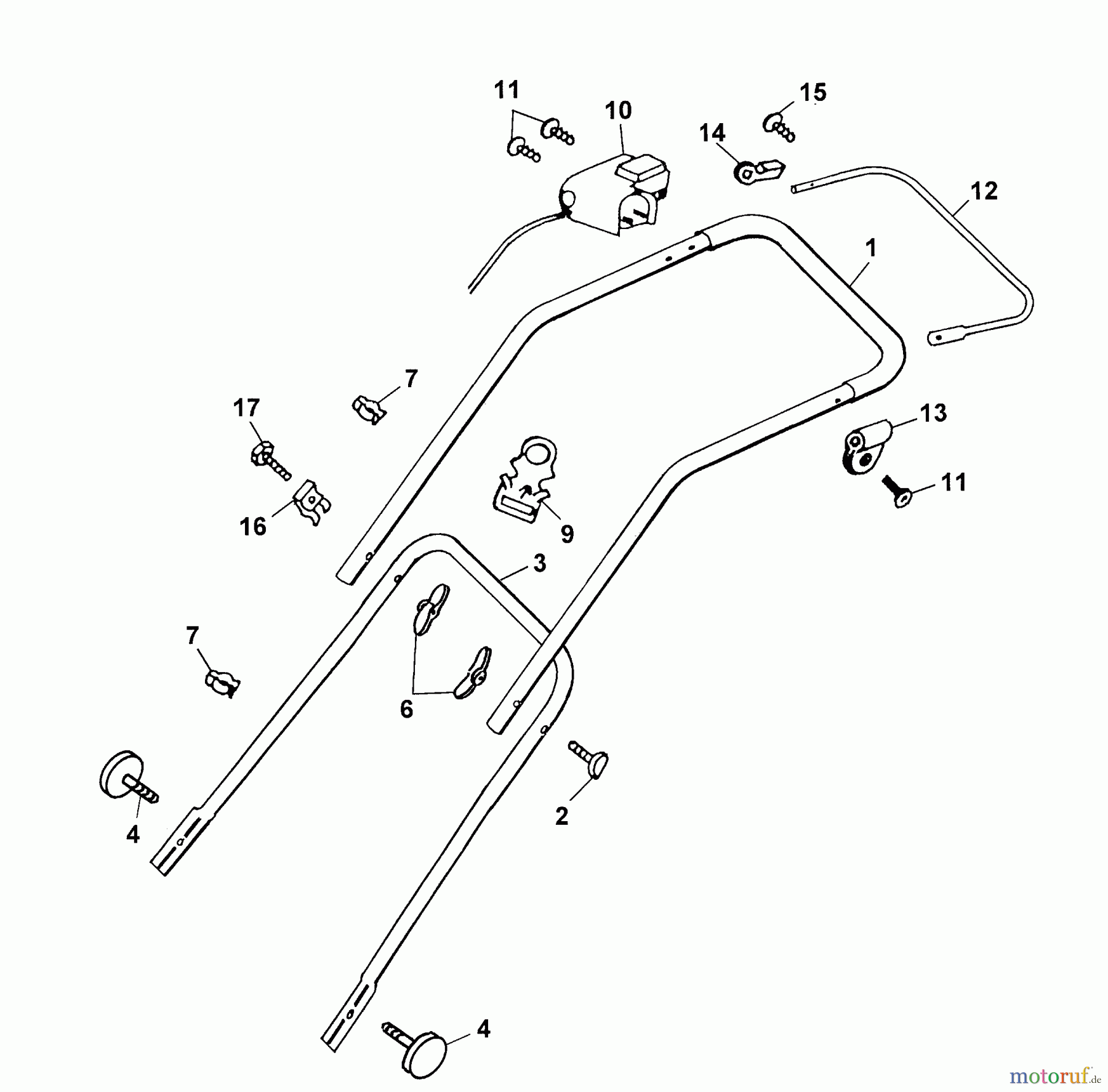  Wolf-Garten Electric mower Olympia E Plus 4906685 Series A  (2003) Handle