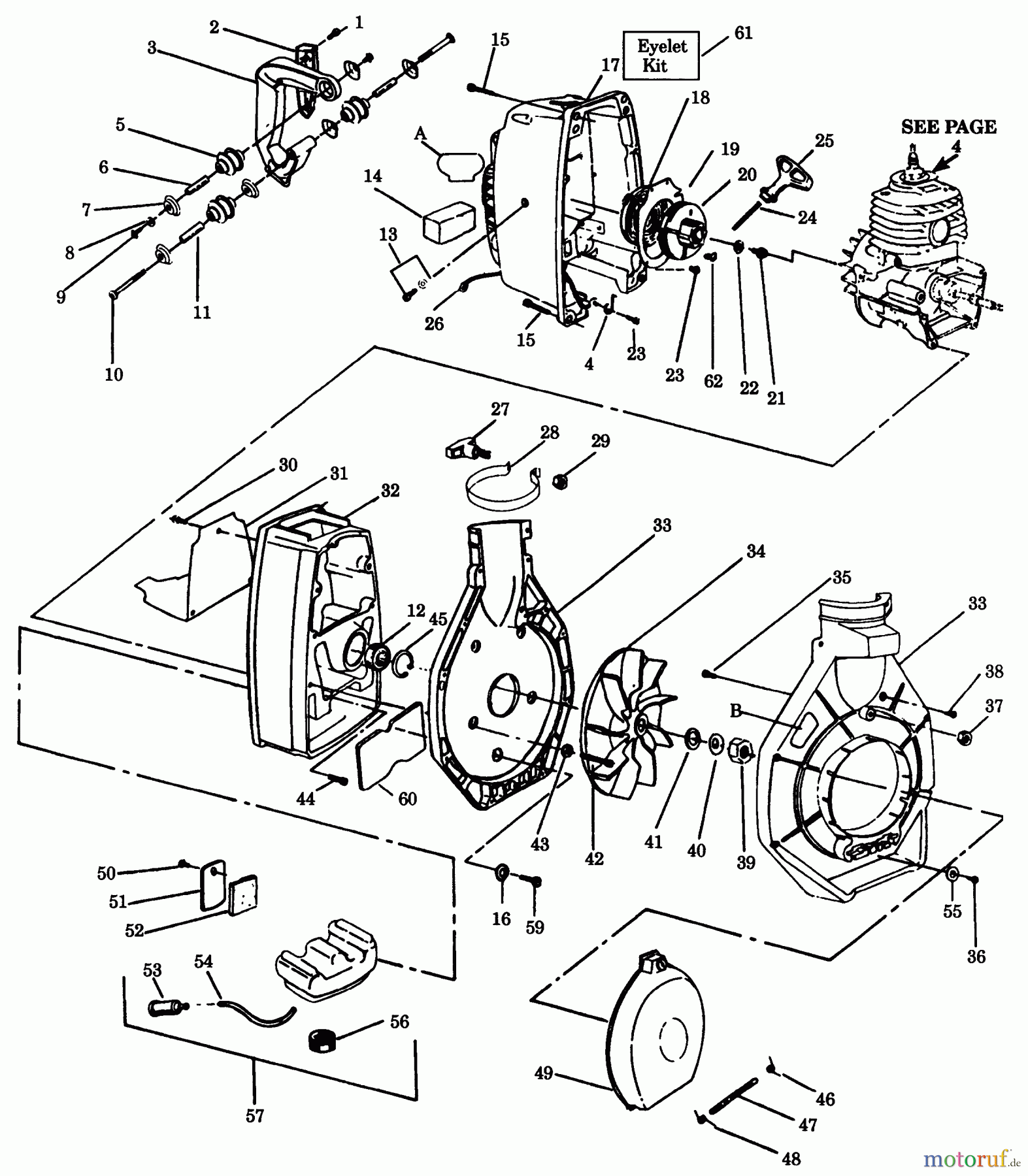 Poulan / Weed Eater Bläser / Sauger / Häcksler / Mulchgeräte 1925 - Weed Eater Blower BLOWER ASSEMBLY