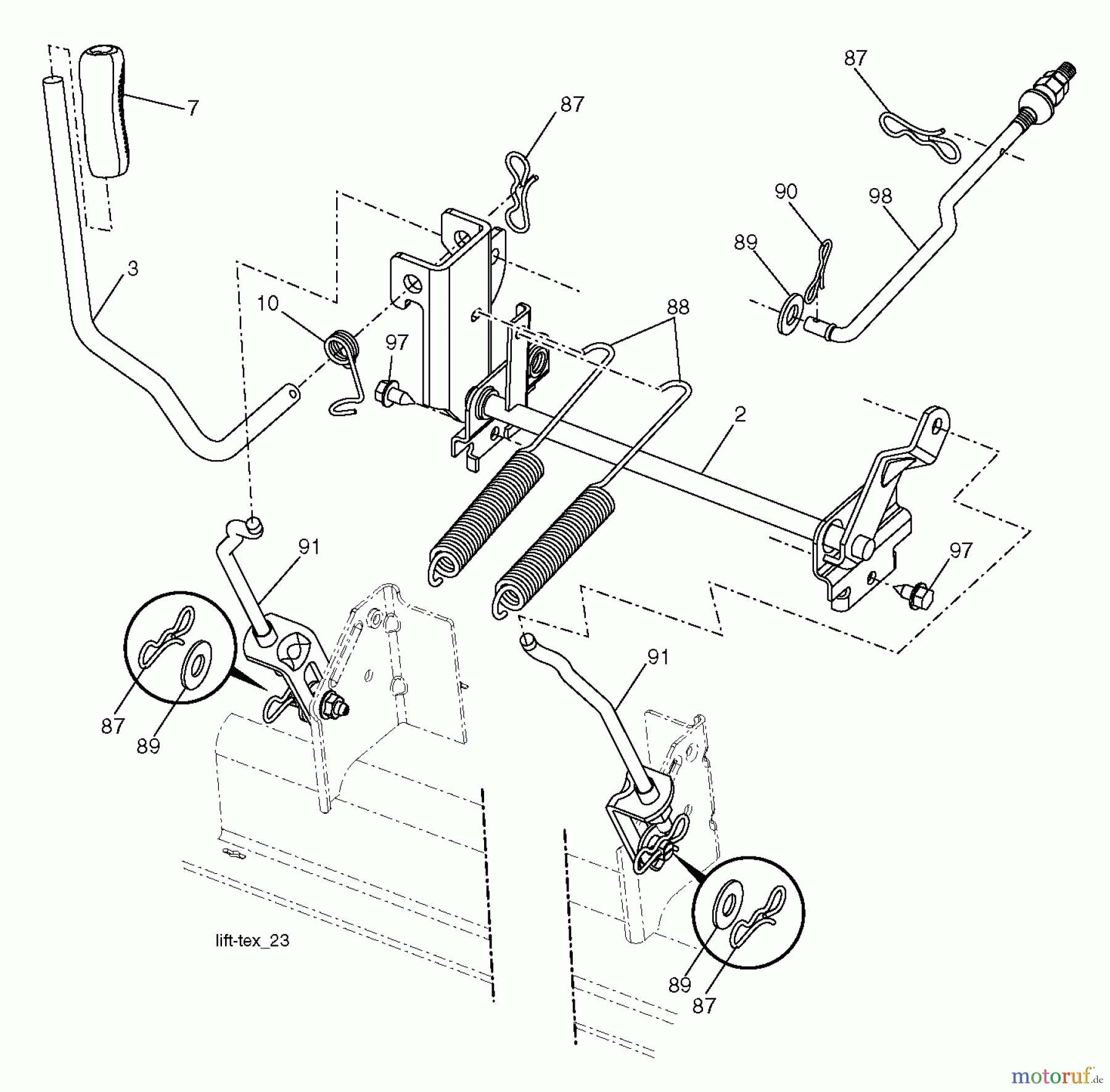  Poulan / Weed Eater Rasen und Gartentraktoren PB26H54YT (96042012703) - Poulan Pro Lawn Tractor (2012-08) MOWER LIFT / DECK LIFT