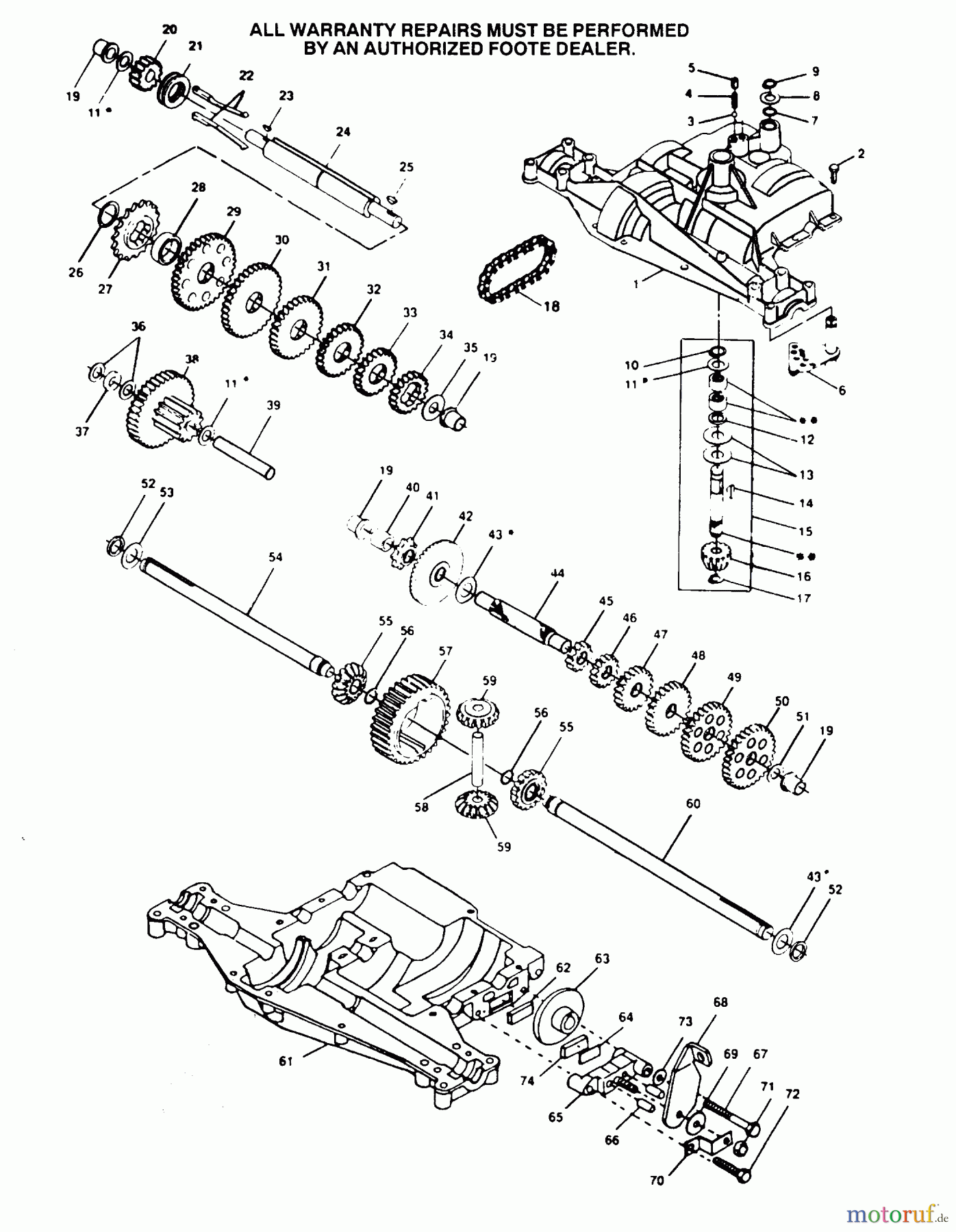  Poulan / Weed Eater Rasen und Gartentraktoren PP12538 - Poulan Pro Lawn Tractor TRANSAXLE FOOTE - MODEL NUMBER 44360-7