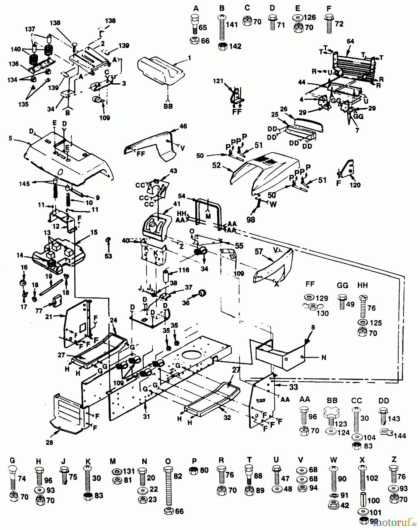  Poulan / Weed Eater Rasen und Gartentraktoren PP14H44 - Poulan Pro Lawn Tractor CHASSIS AND ENCLOSURES