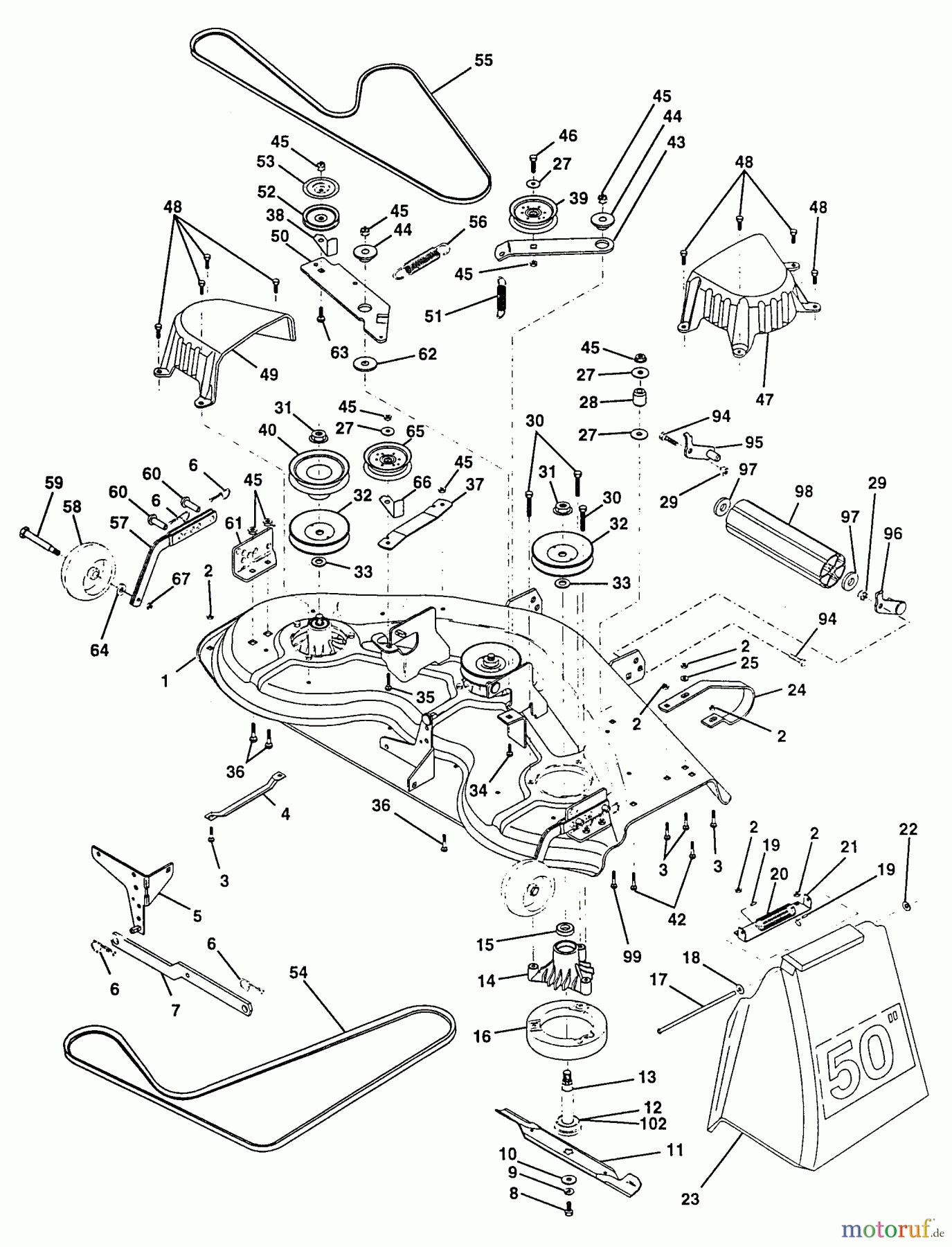  Poulan / Weed Eater Rasen und Gartentraktoren PP24H50A - Poulan Pro Lawn Tractor Mower Deck