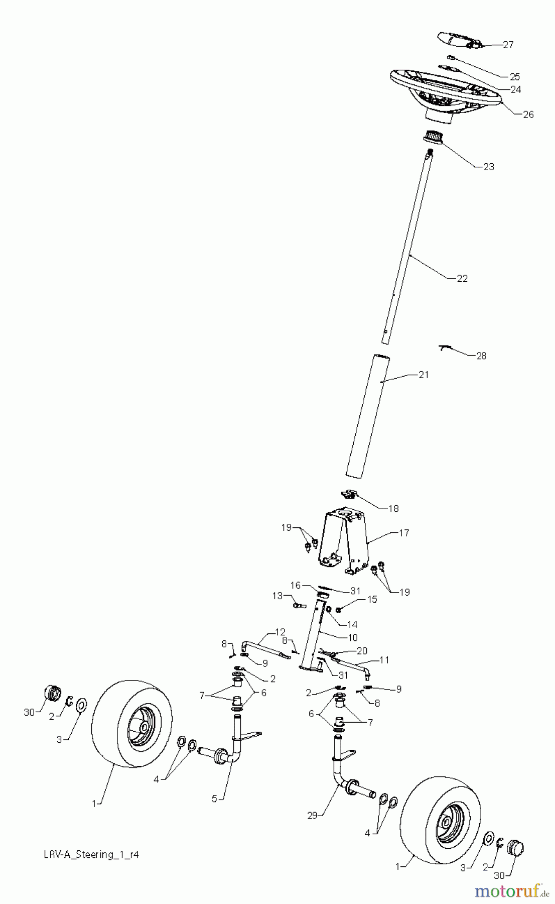  Poulan / Weed Eater Rasen und Gartentraktoren WE261 (96022000802) - Weed Eater Lawn Tractor (2011-08) STEERING